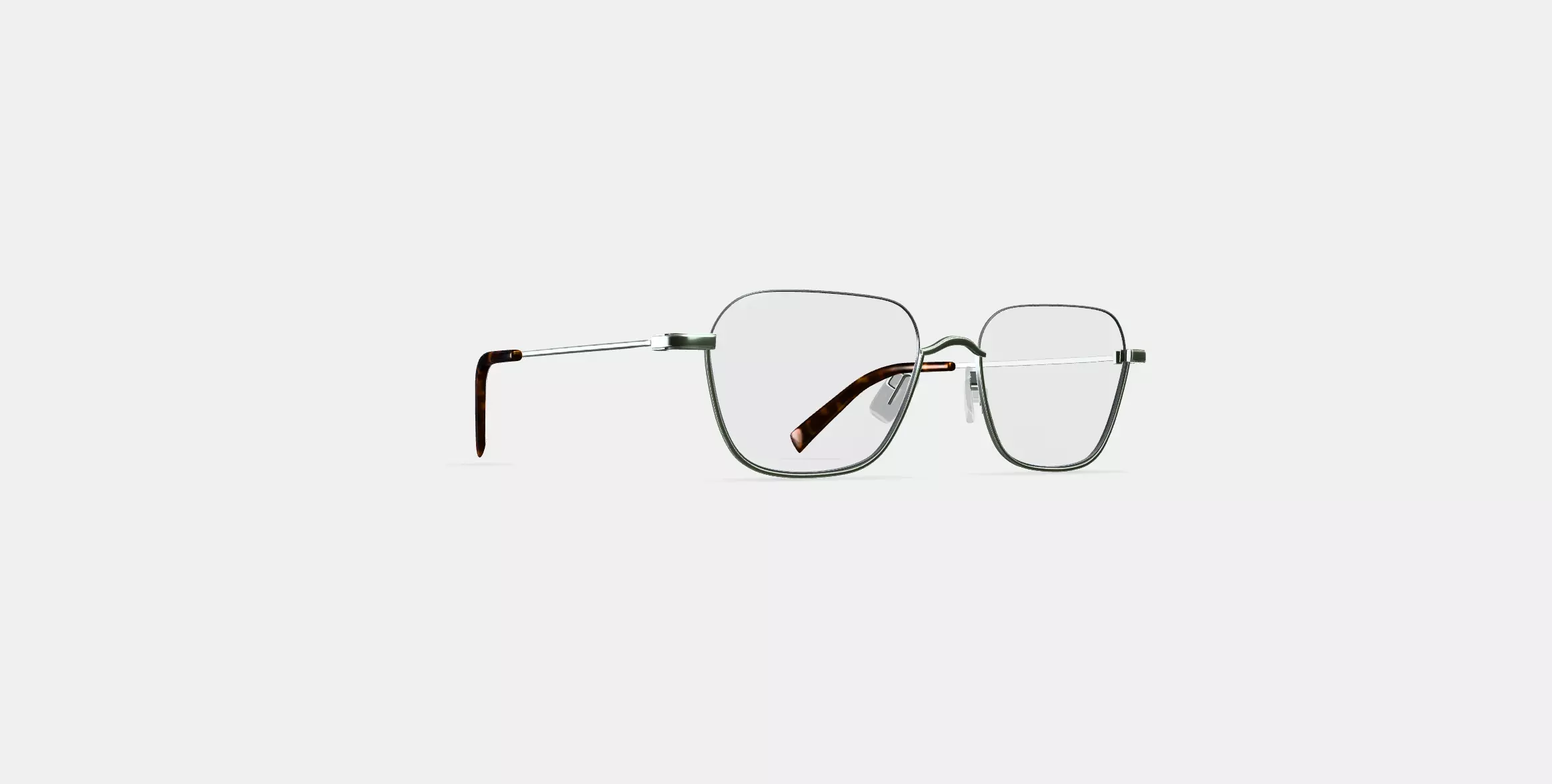 Healey Eyeglasses in Polished Silver 3D model_0