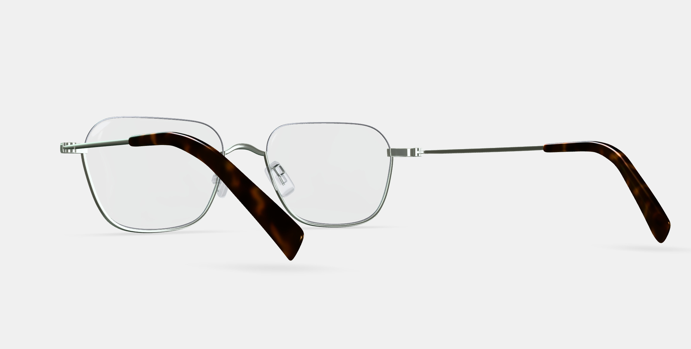 Healey Eyeglasses in Polished Silver 3D model_3