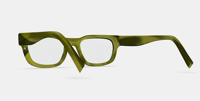 Herman Eyeglasses in Striped Artichoke 3D model