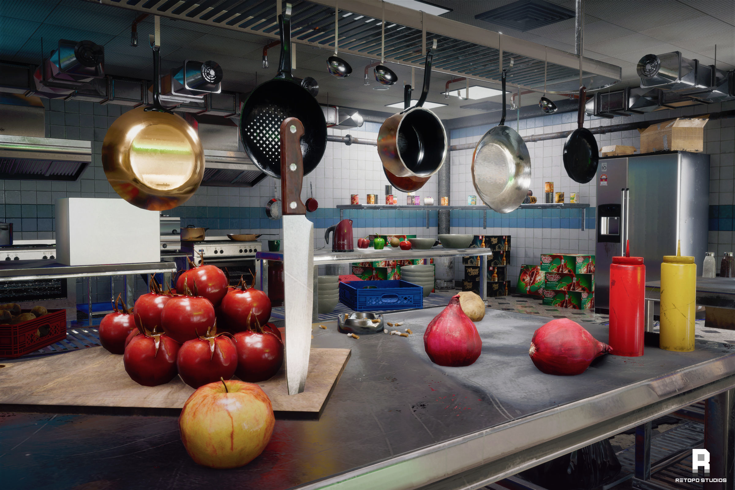 Restaurant Kitchen MODULAR - UNITY --Hdrp-Urp-- Low-poly 3D model_12