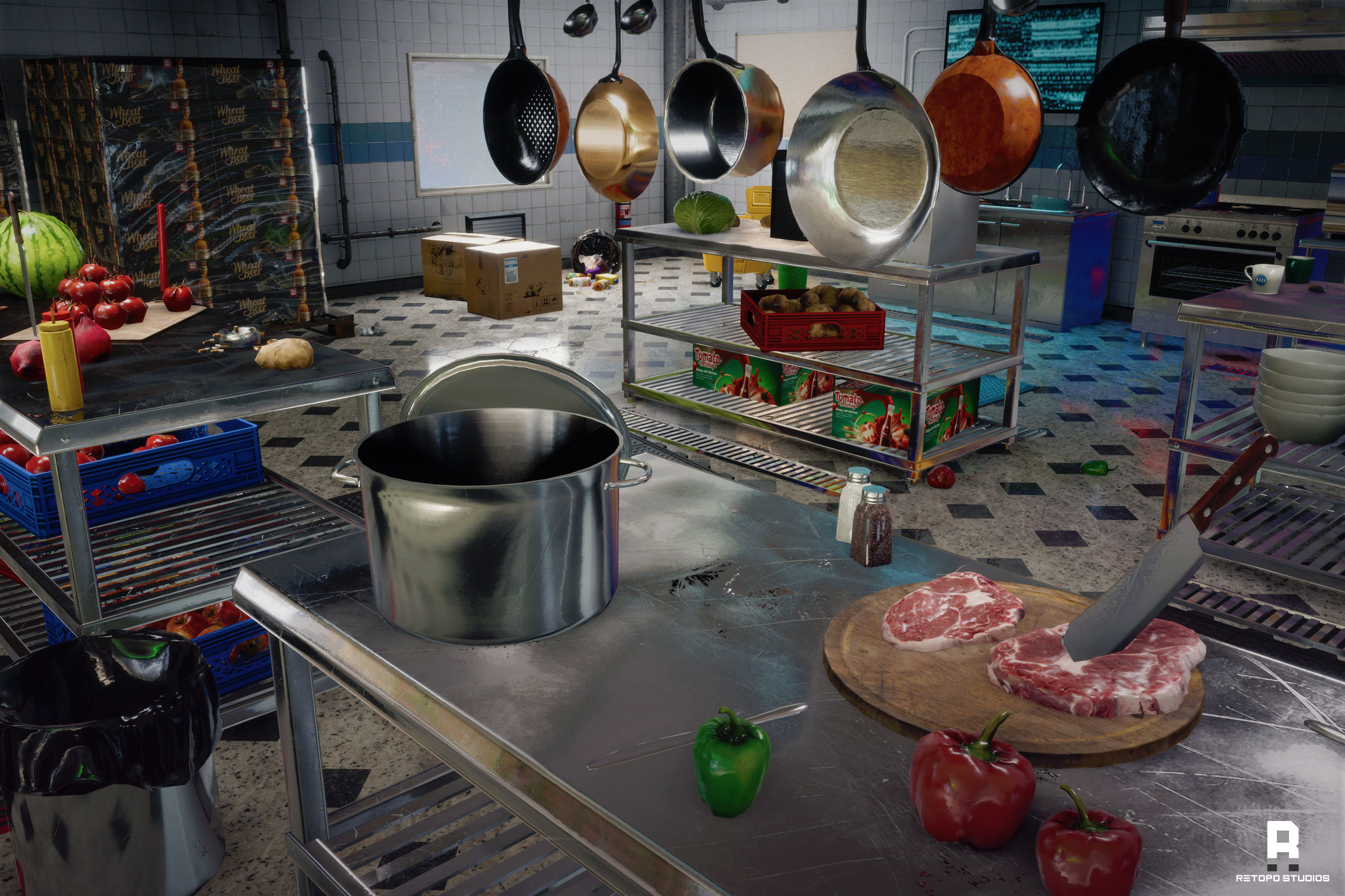 Restaurant Kitchen MODULAR - UNITY --Hdrp-Urp-- Low-poly 3D model_11