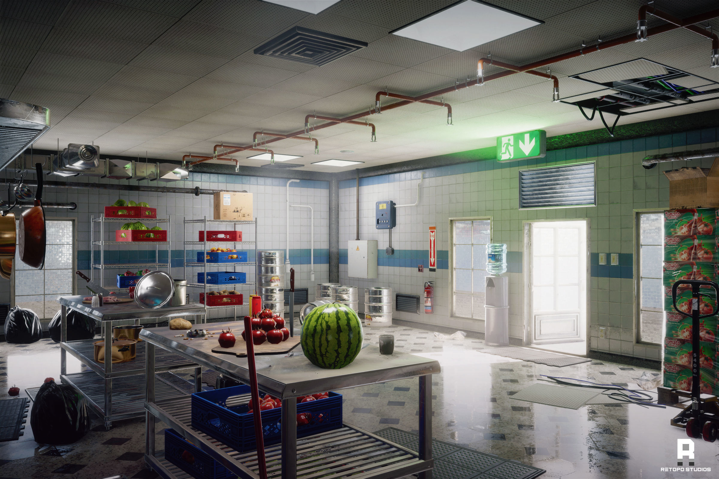 Restaurant Kitchen MODULAR - UNITY --Hdrp-Urp-- Low-poly 3D model_5