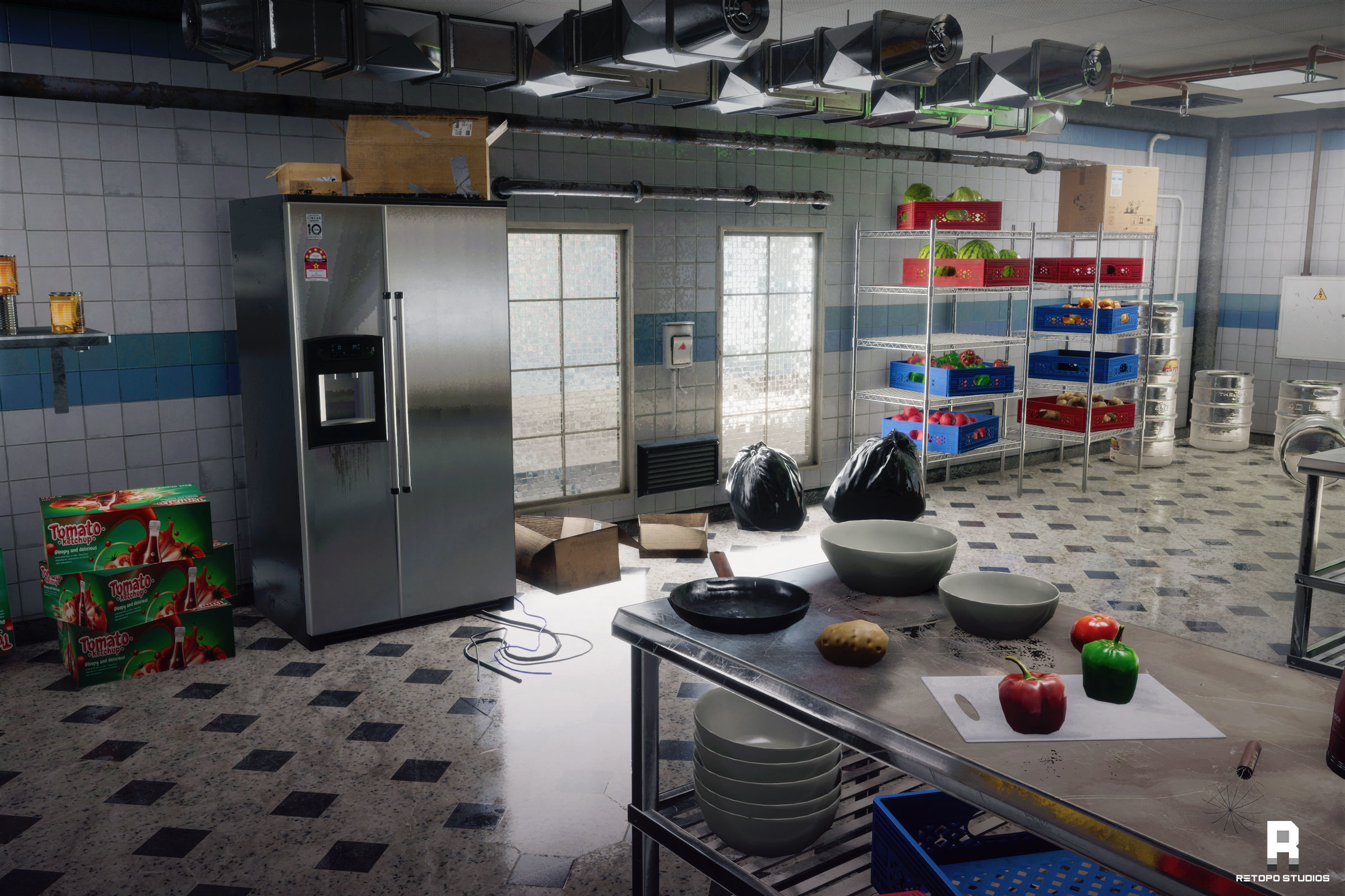 Restaurant Kitchen MODULAR - UNITY --Hdrp-Urp-- Low-poly 3D model_10