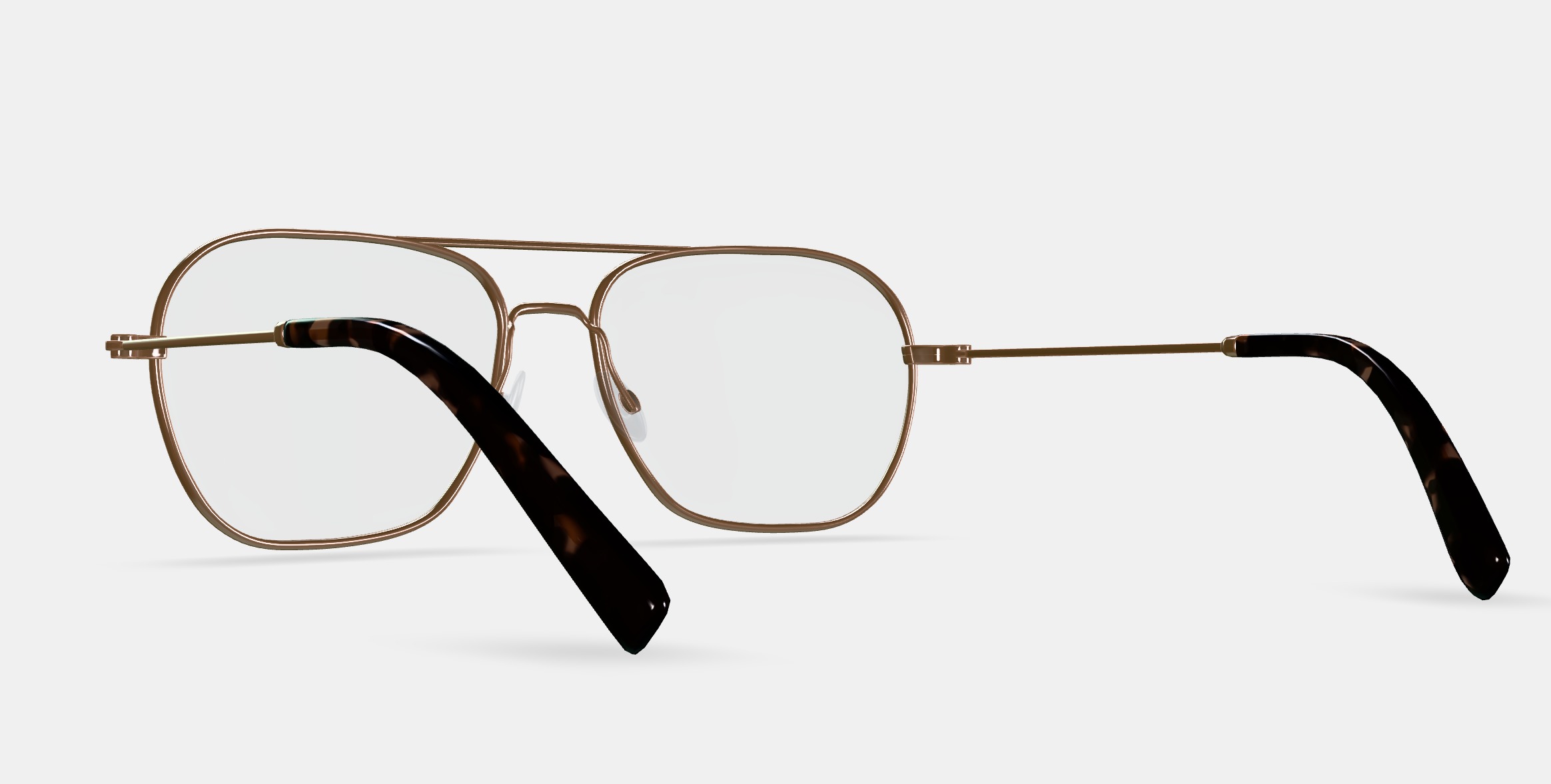 Abe Eyeglasses in Polished Gold 3D model_3
