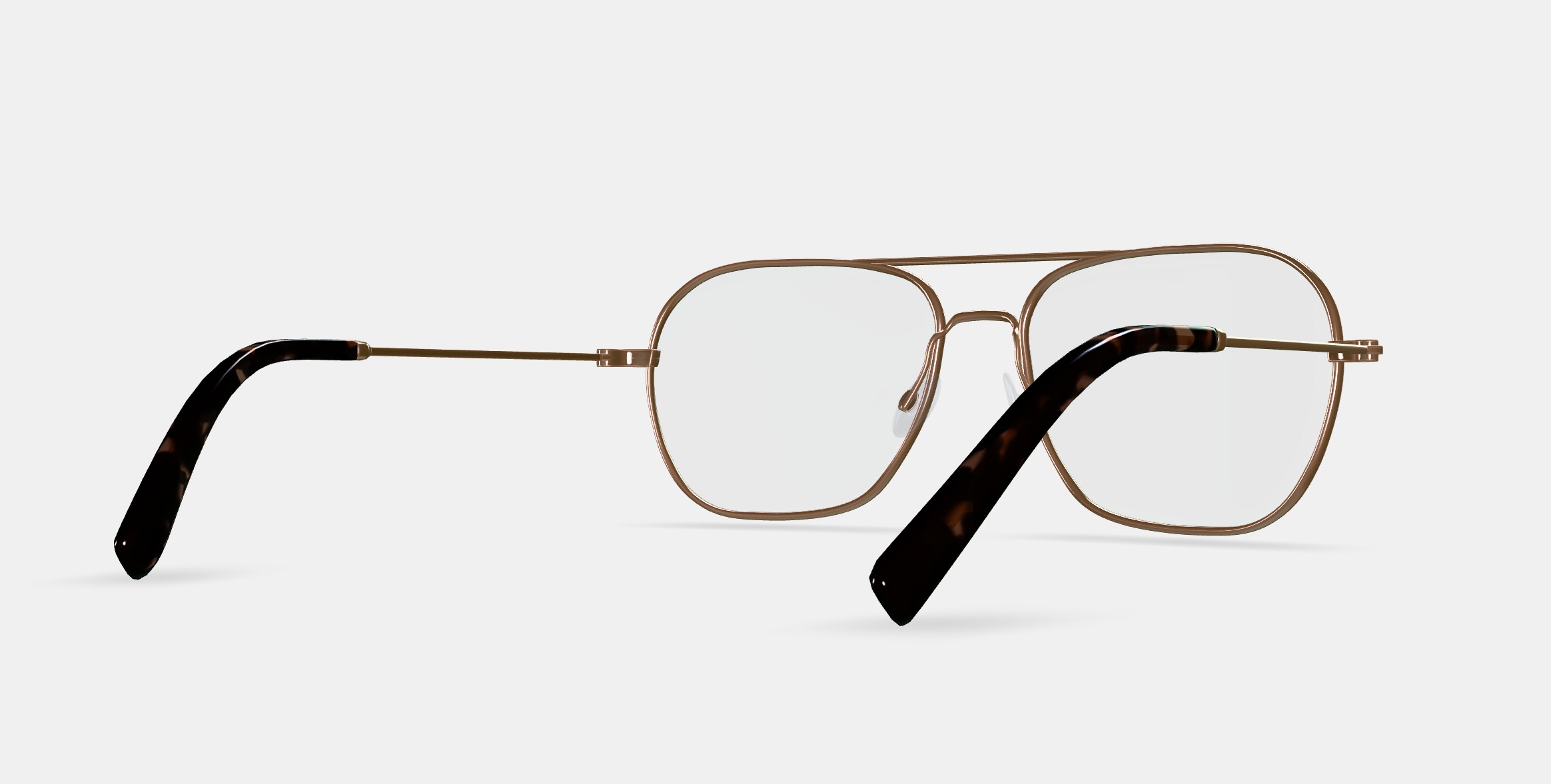 Abe Eyeglasses in Polished Gold 3D model_6