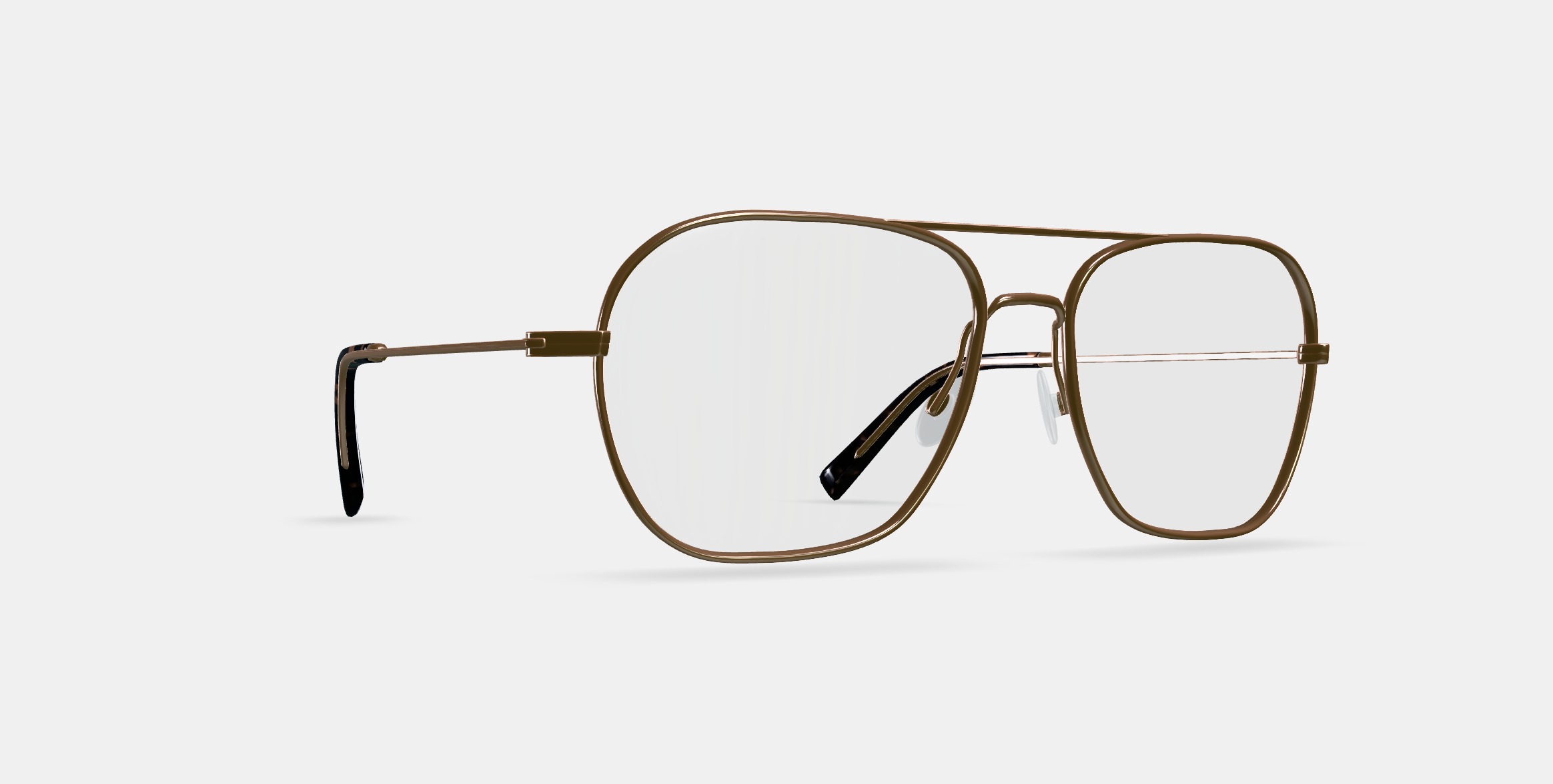 Abe Eyeglasses in Polished Gold 3D model_10