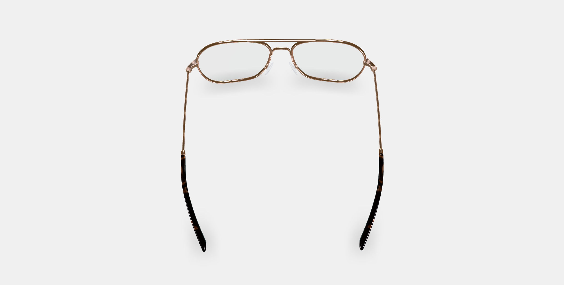 Abe Eyeglasses in Polished Gold 3D model_2