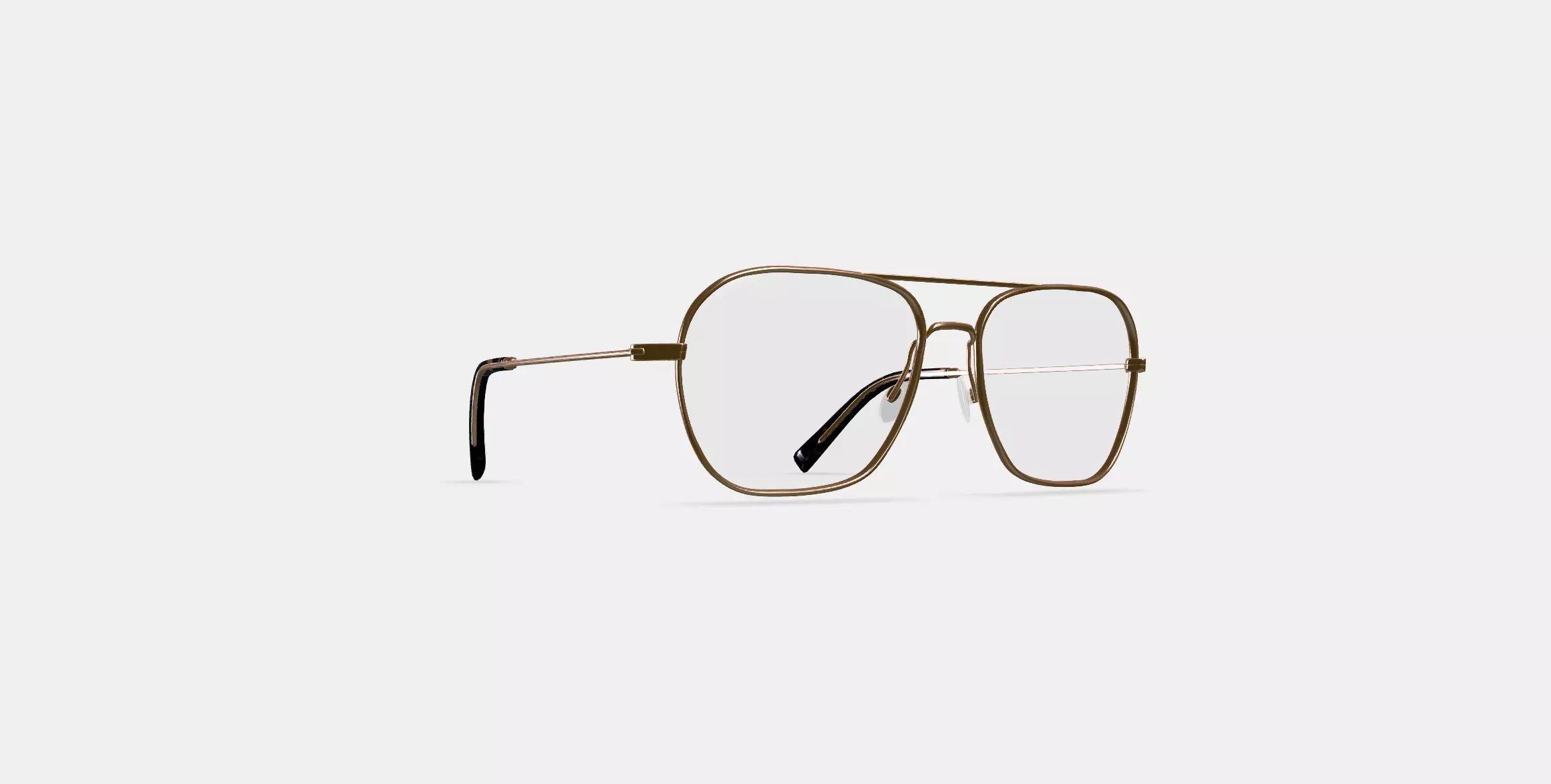 Abe Eyeglasses in Polished Gold 3D model_0