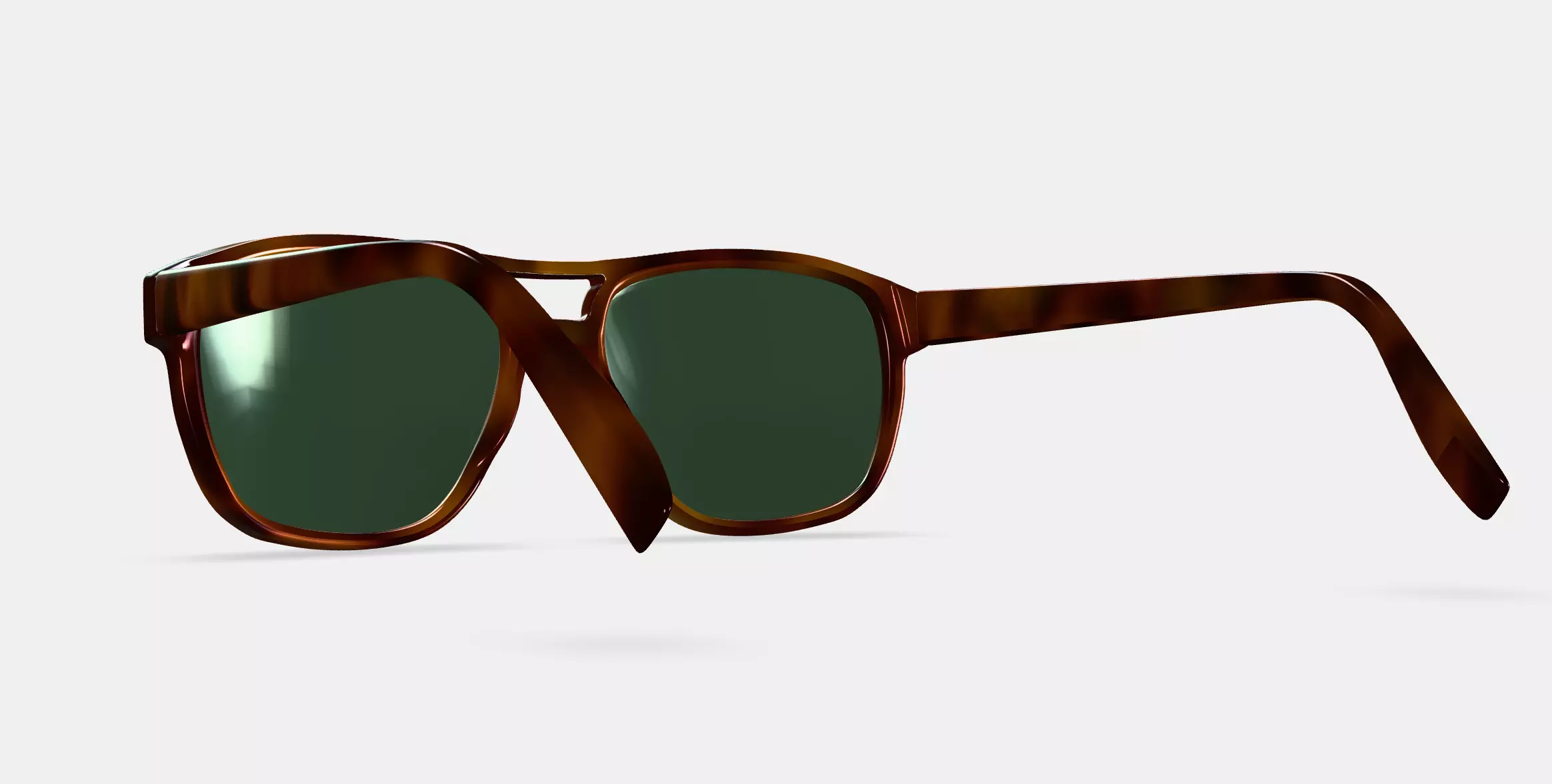 Ortega Sunglasses in Peppercorn Tortoise 3D model_0