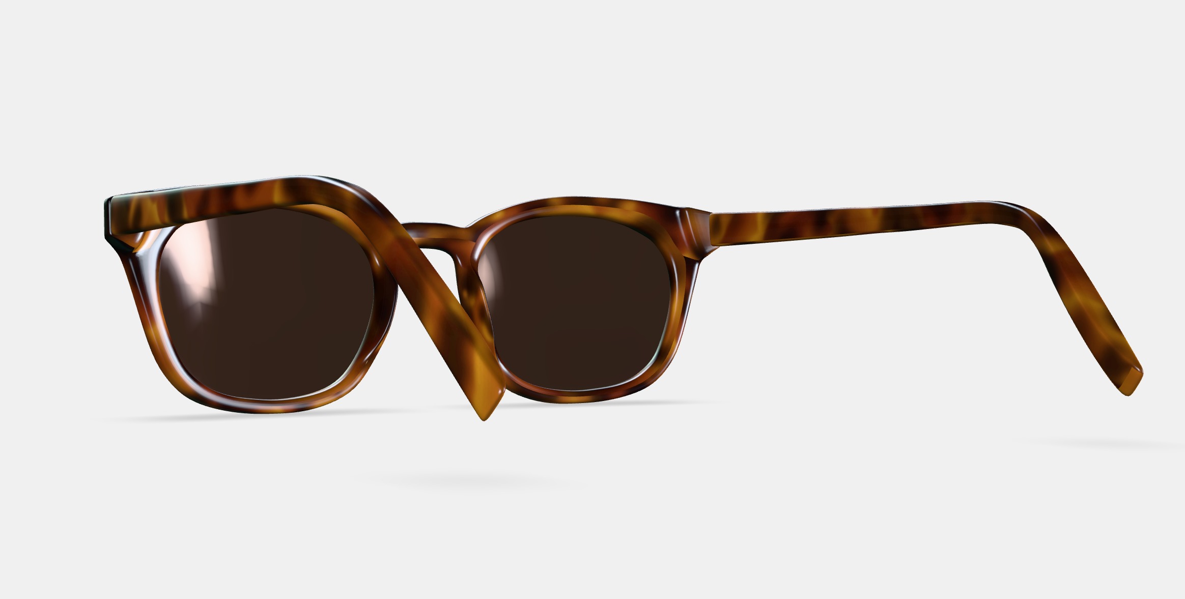 Newman Sunglasses in Woodgrain Tortoise 3D model_4
