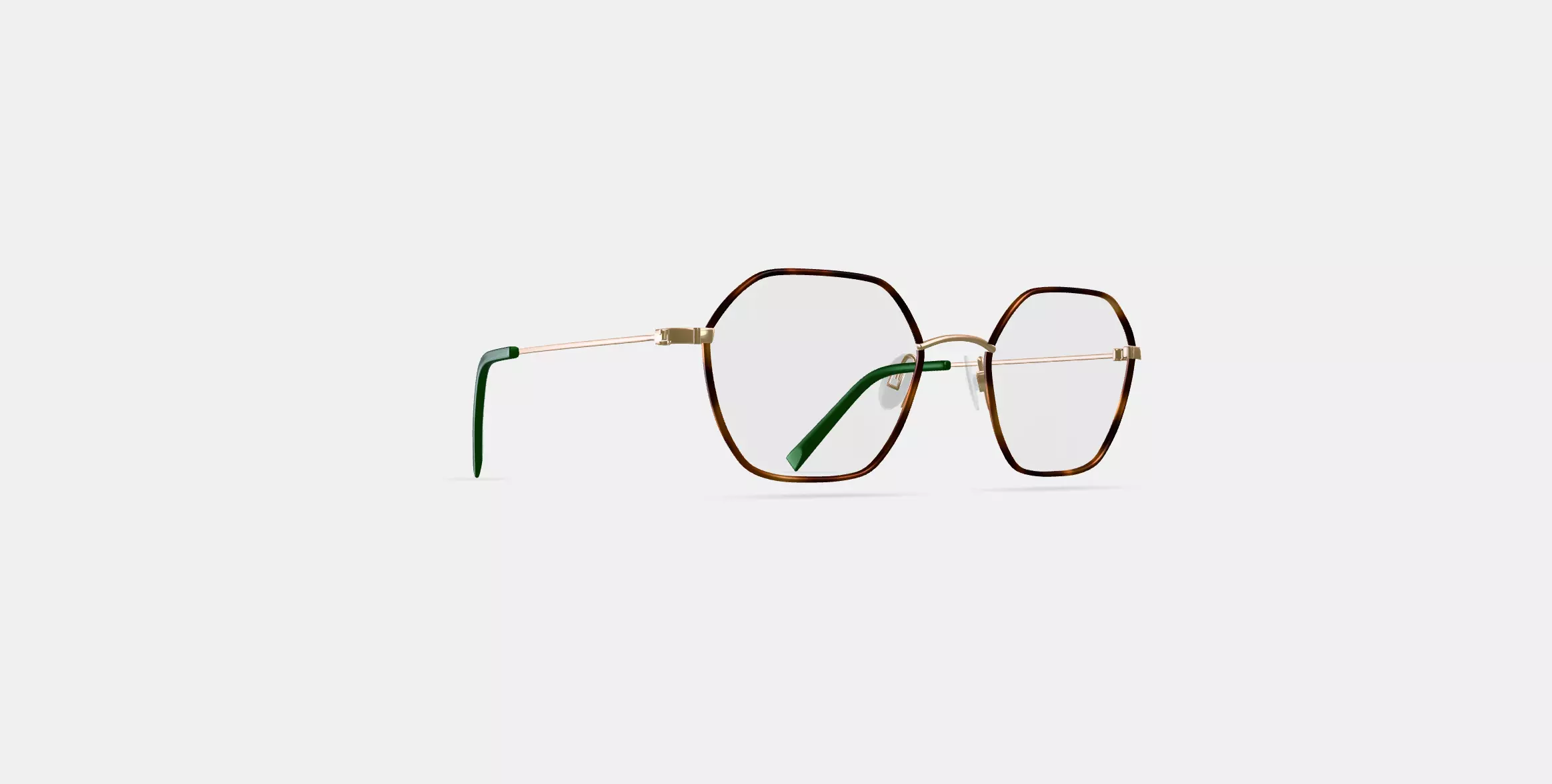 Murrow Eyeglasses in Oak Barrel with Polished Gold 3D model_0