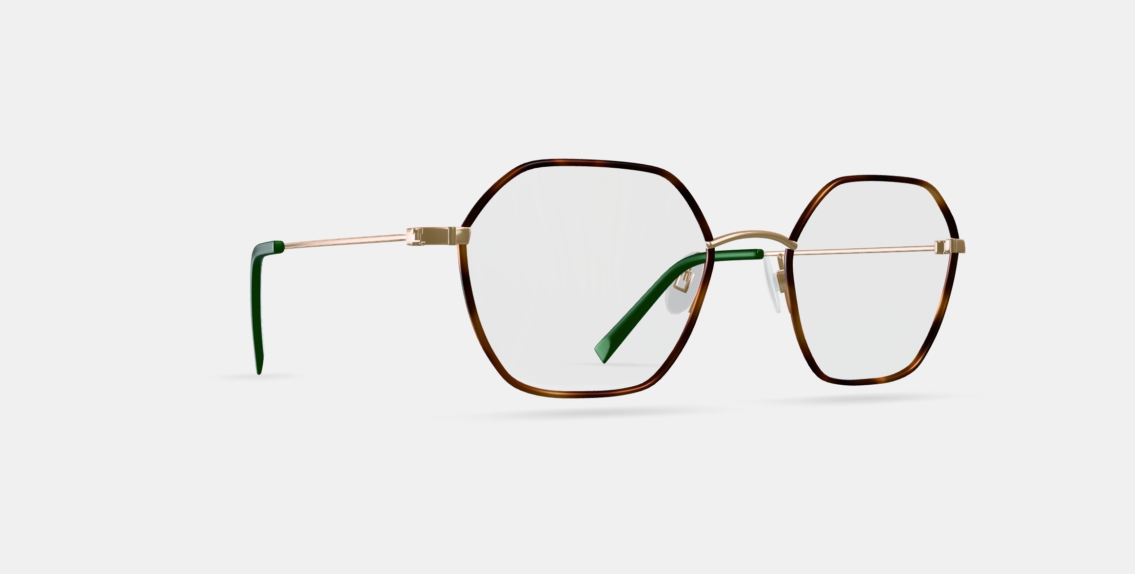 Murrow Eyeglasses in Oak Barrel with Polished Gold 3D model_9