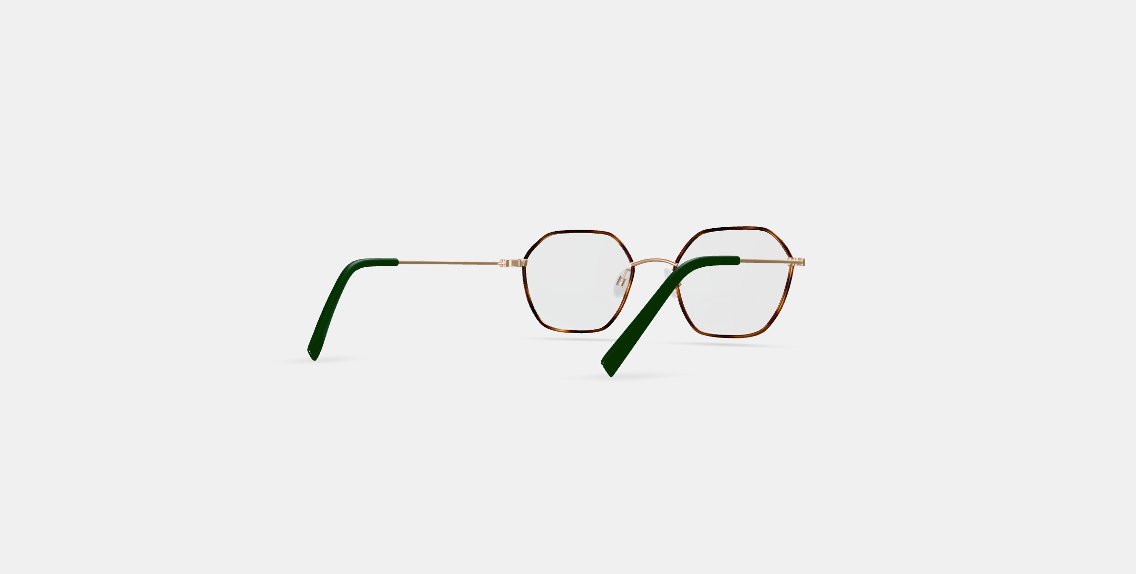 Murrow Eyeglasses in Oak Barrel with Polished Gold 3D model_4
