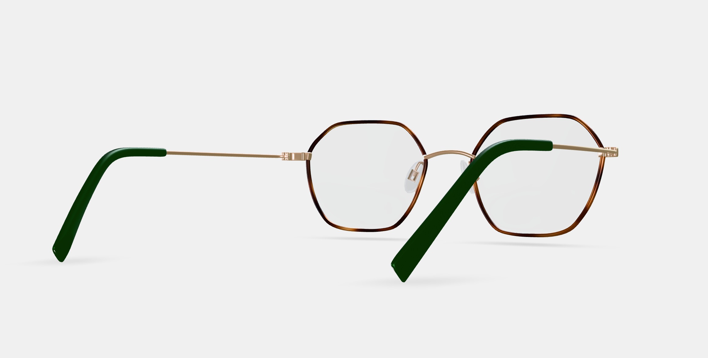 Murrow Eyeglasses in Oak Barrel with Polished Gold 3D model_8