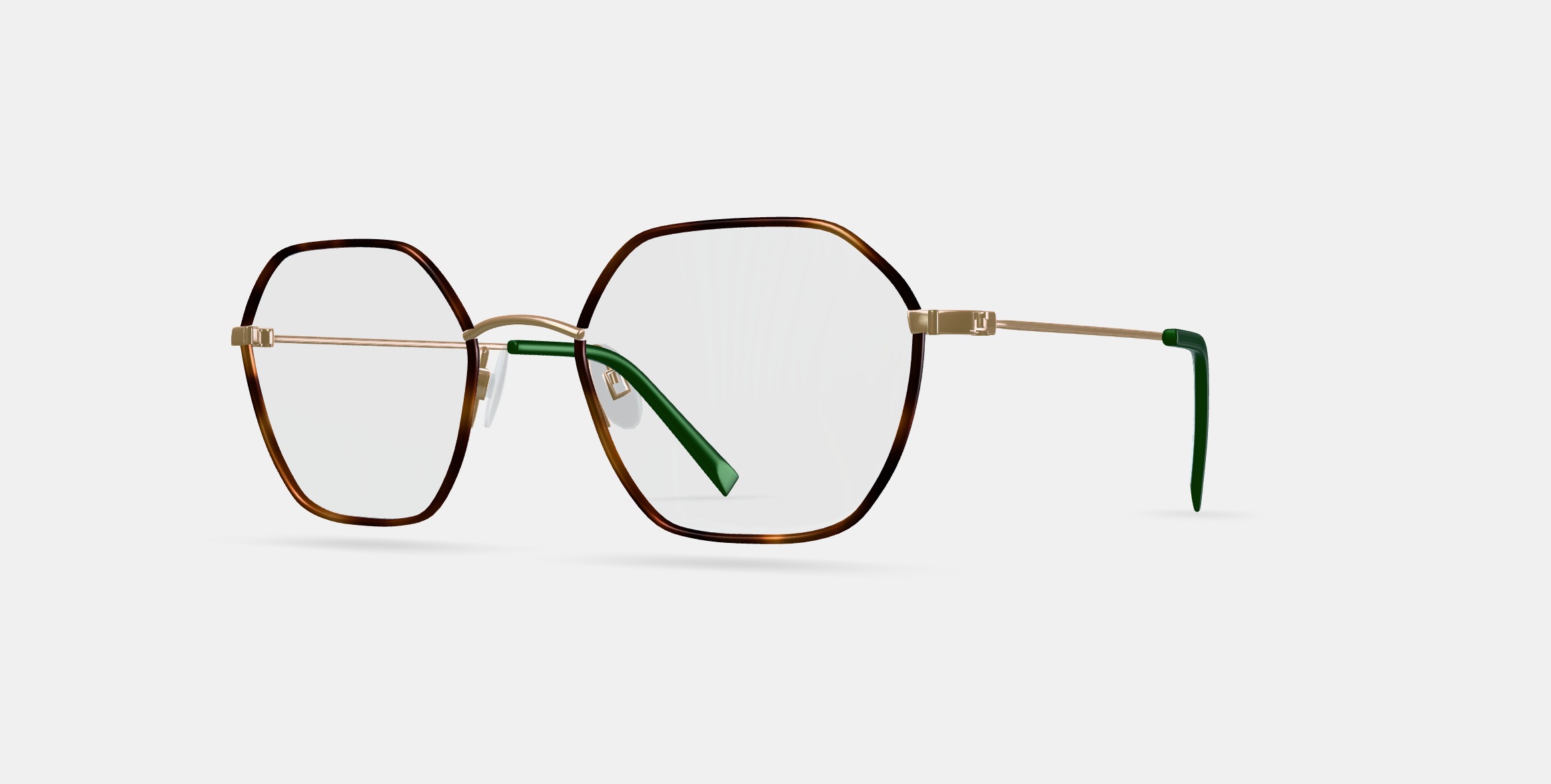 Murrow Eyeglasses in Oak Barrel with Polished Gold 3D model_13