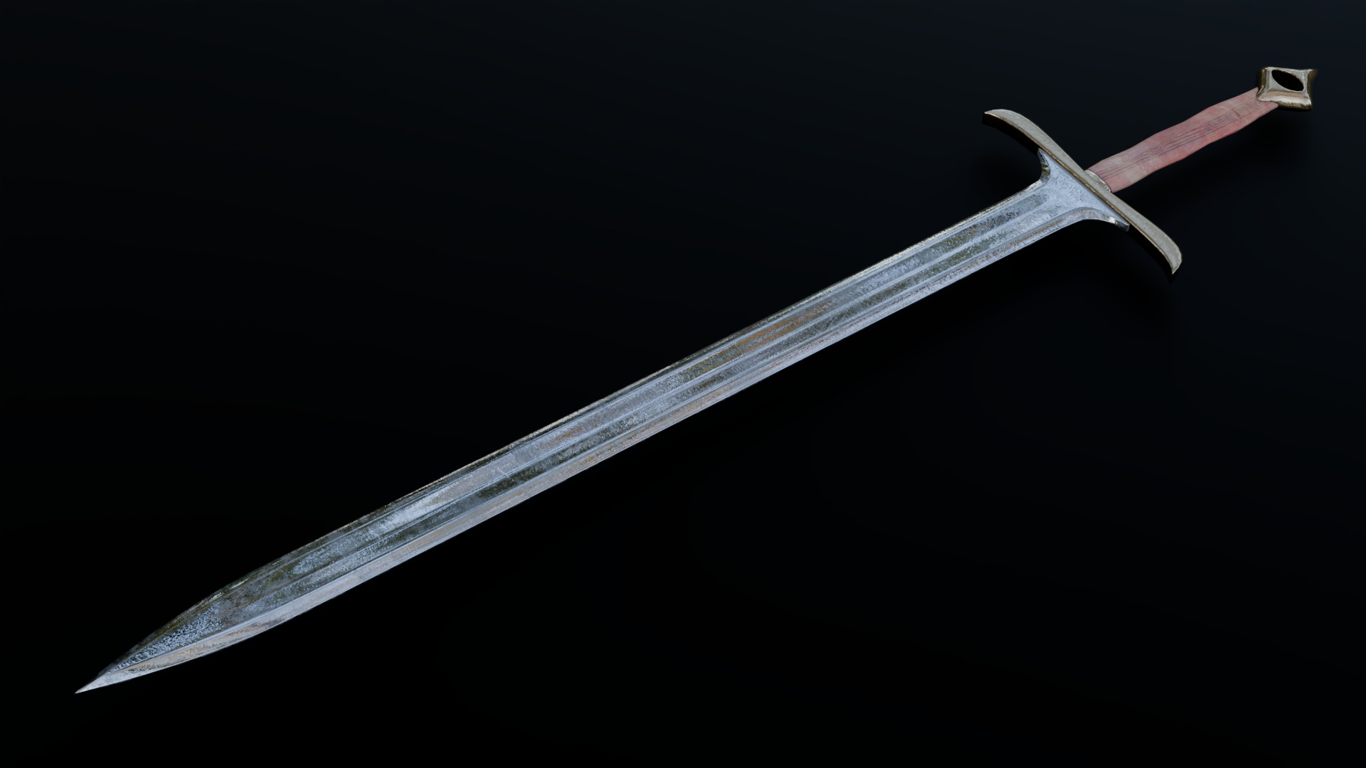 The Medieval Sword Free low-poly 3D model_2