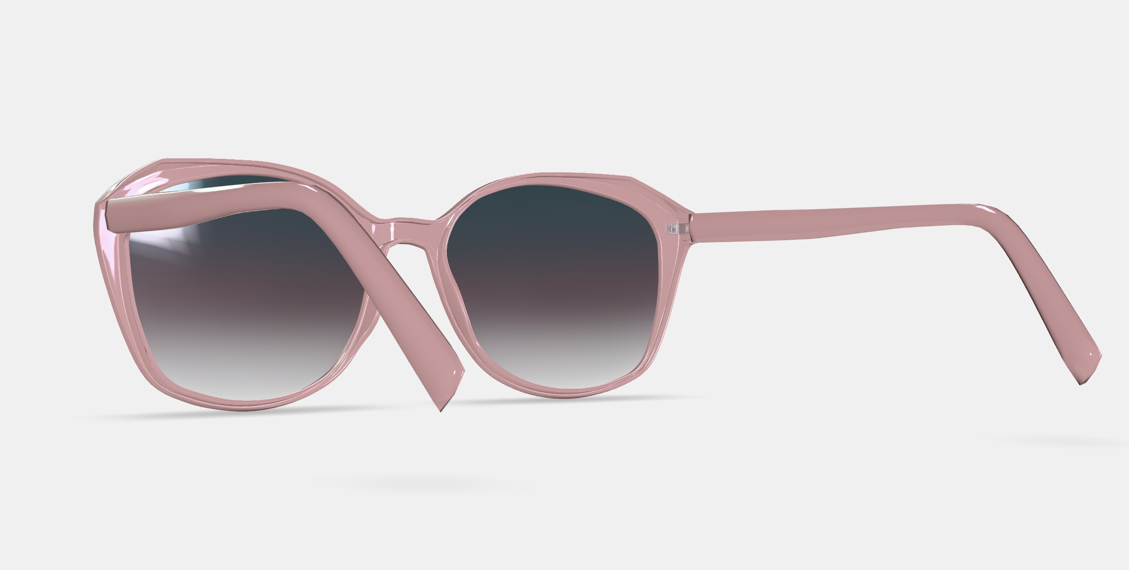 Nancy Low Bridge Fit Sunglasses in Rose Crystal 3D model_3