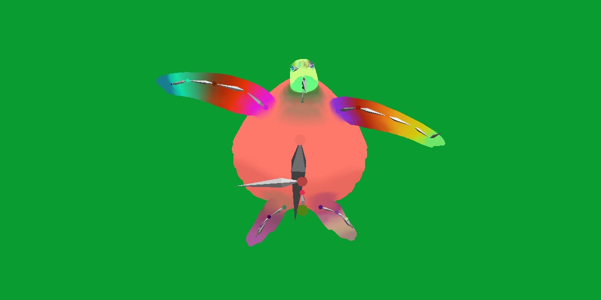 Green Sea Turtle Low-poly 3D model_27