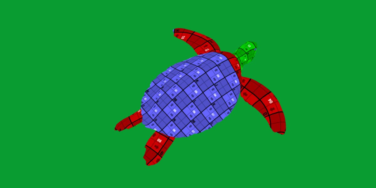 Green Sea Turtle Low-poly 3D model_16
