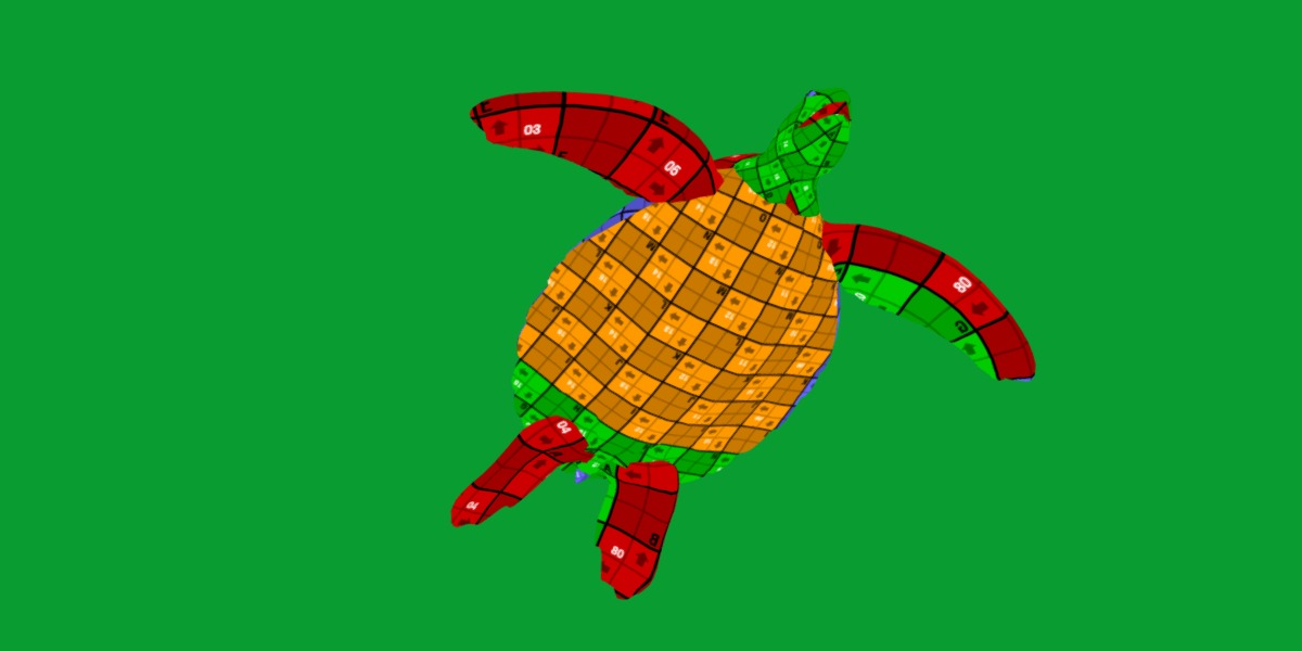 Green Sea Turtle Low-poly 3D model_20