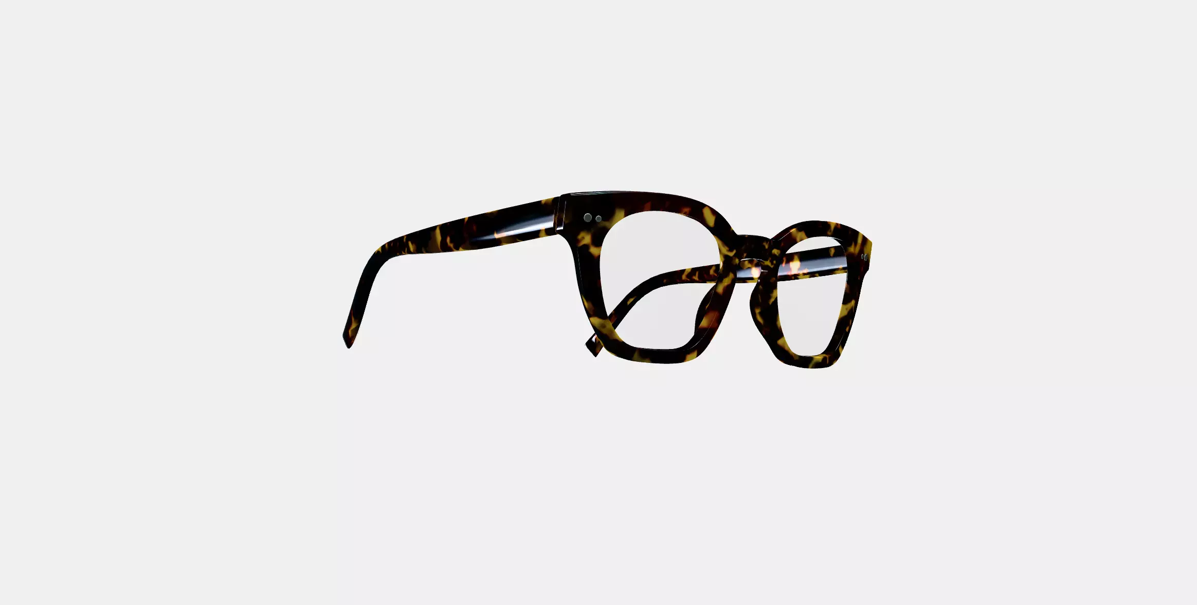 Terrell Eyeglasses in Black Oak Tortoise 3D model_0
