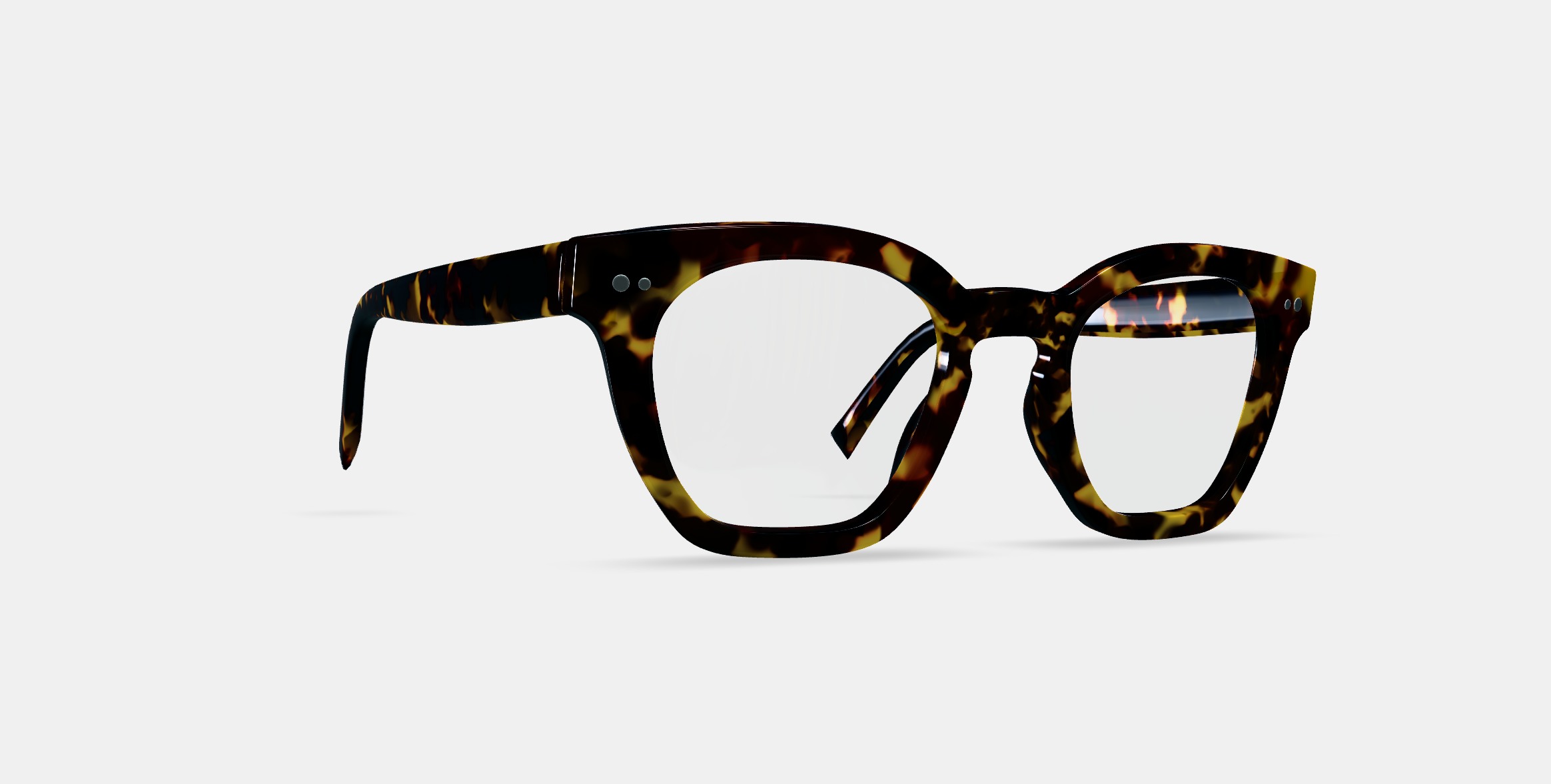 Terrell Eyeglasses in Black Oak Tortoise 3D model_8