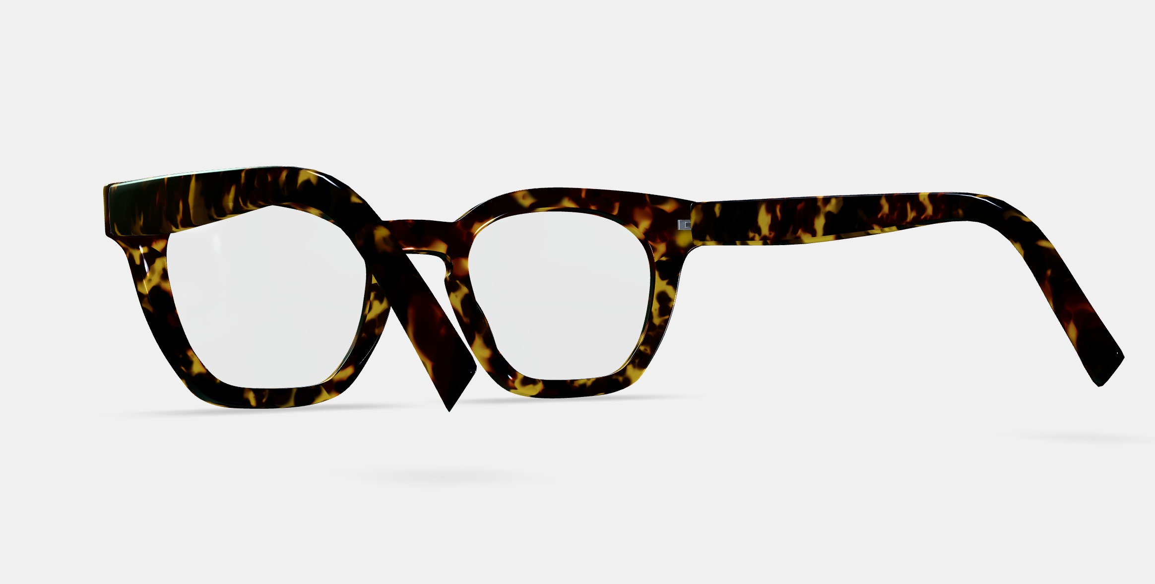 Terrell Eyeglasses in Black Oak Tortoise 3D model_4