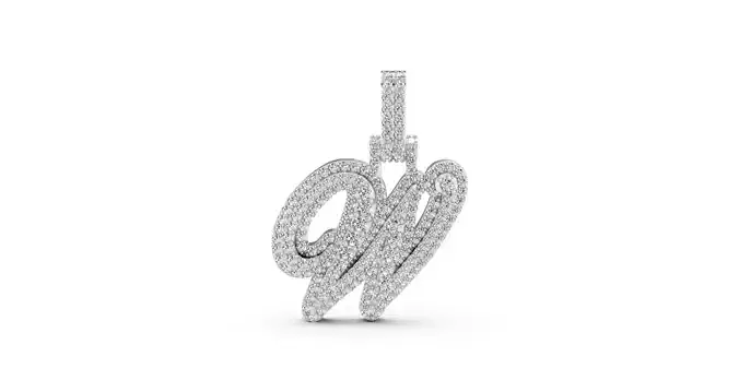 Cursive Hip-hop pendent iced out  3D print model
