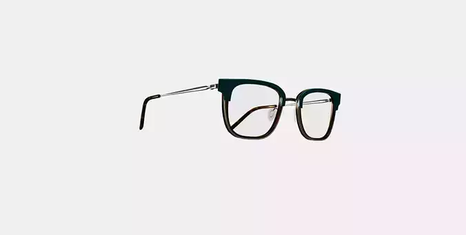 Tiago Eyeglasses in Layered Fiddle Leaf with Riesling 3D model