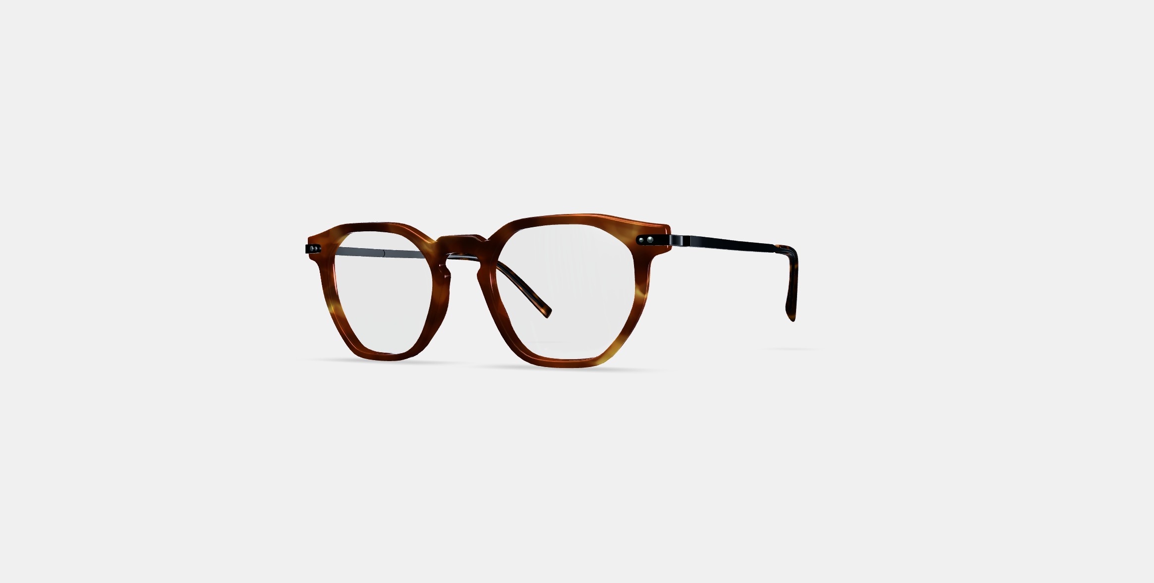 Rustin Eyeglasses in Root Beer with Brushed Ink 3D model_11