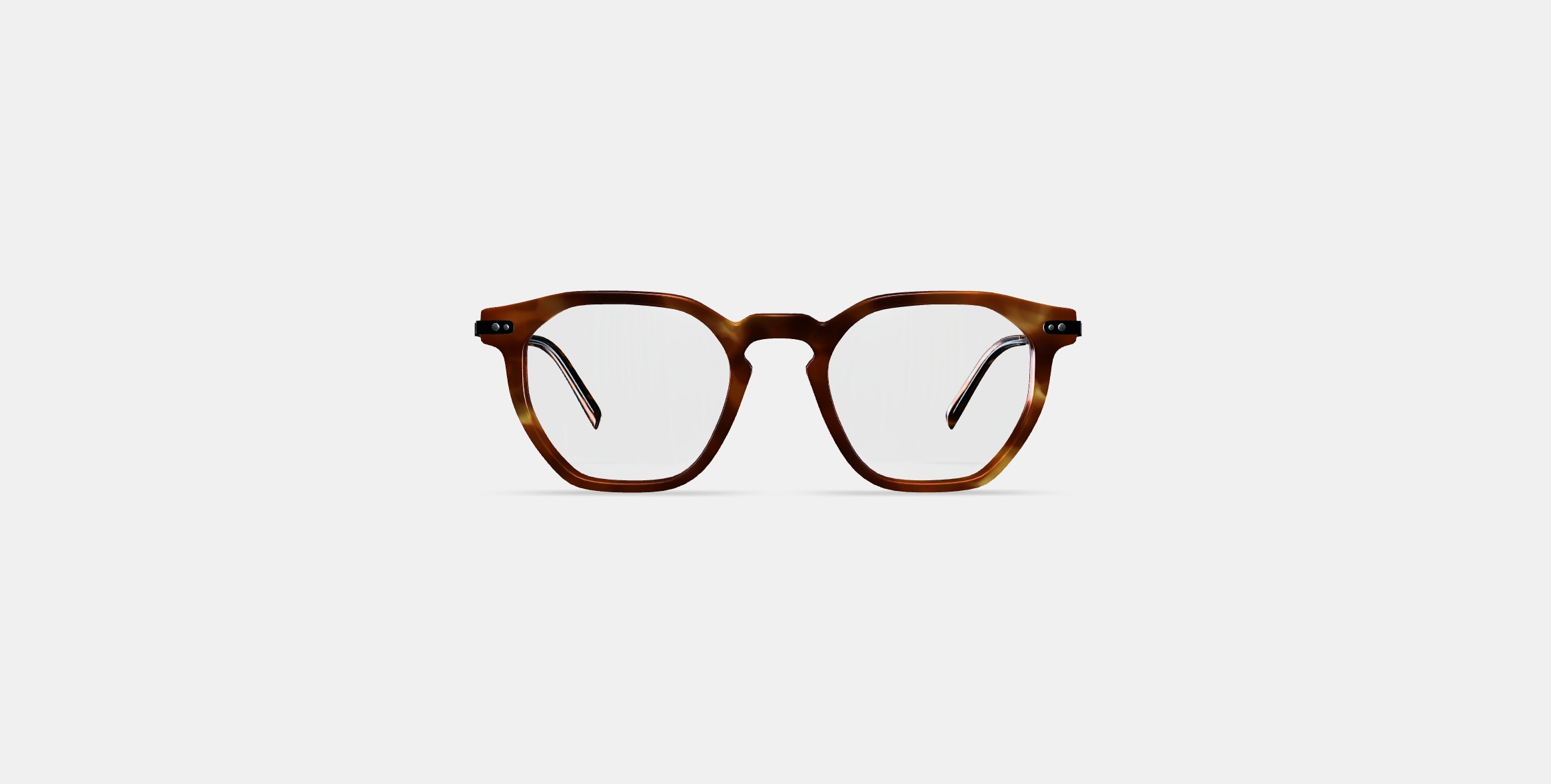 Rustin Eyeglasses in Root Beer with Brushed Ink 3D model_9