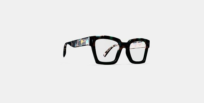 Sonia Eyeglasses in Aventurine Tortoise Fade 3D model