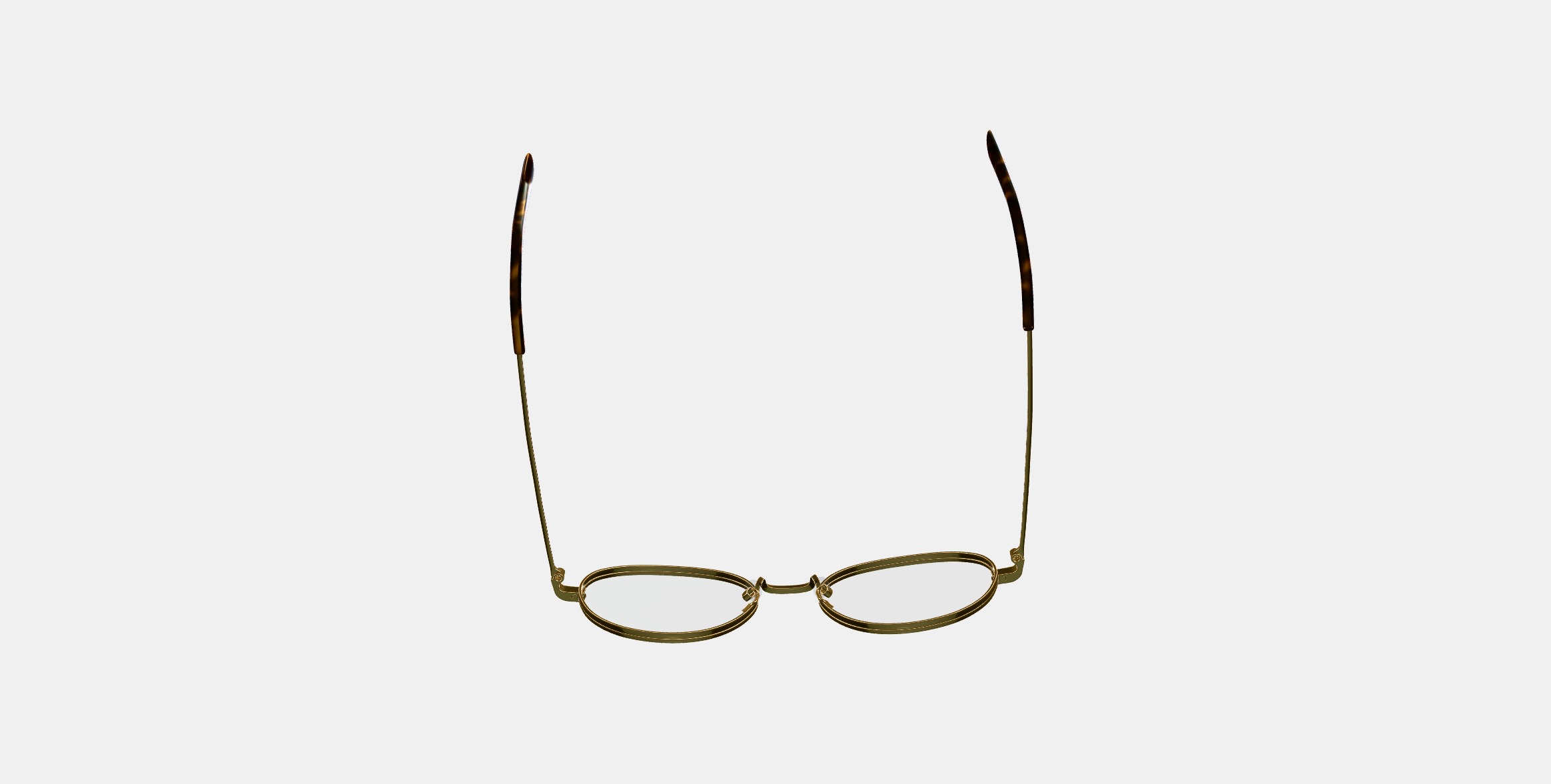 Albie Eyeglasses in Polished Gold 3D model_7