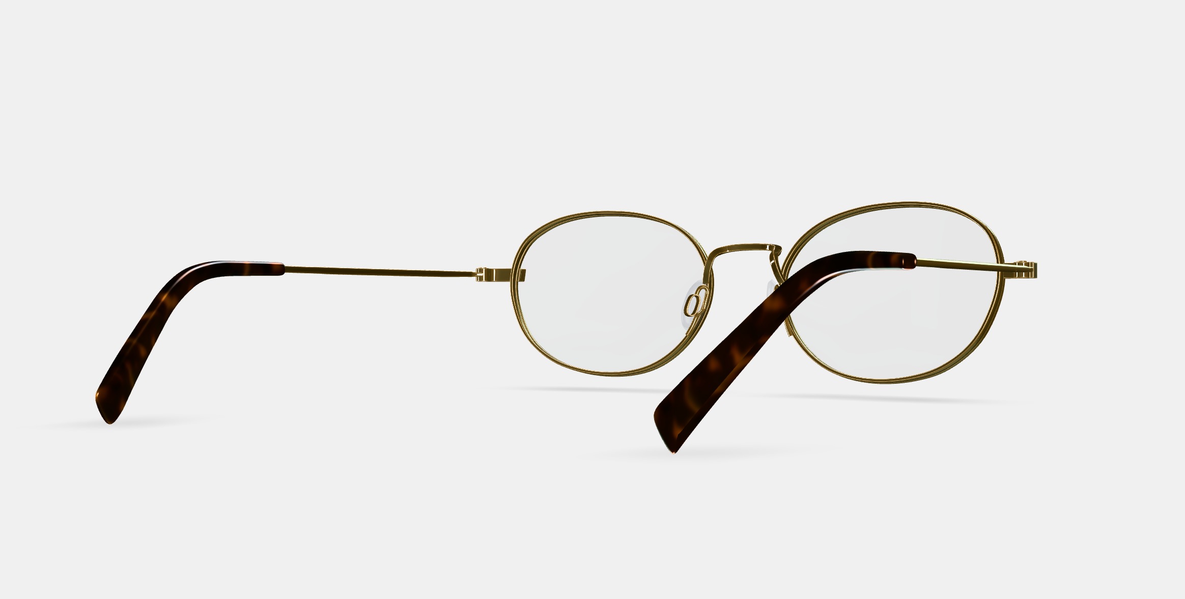 Albie Eyeglasses in Polished Gold 3D model_6
