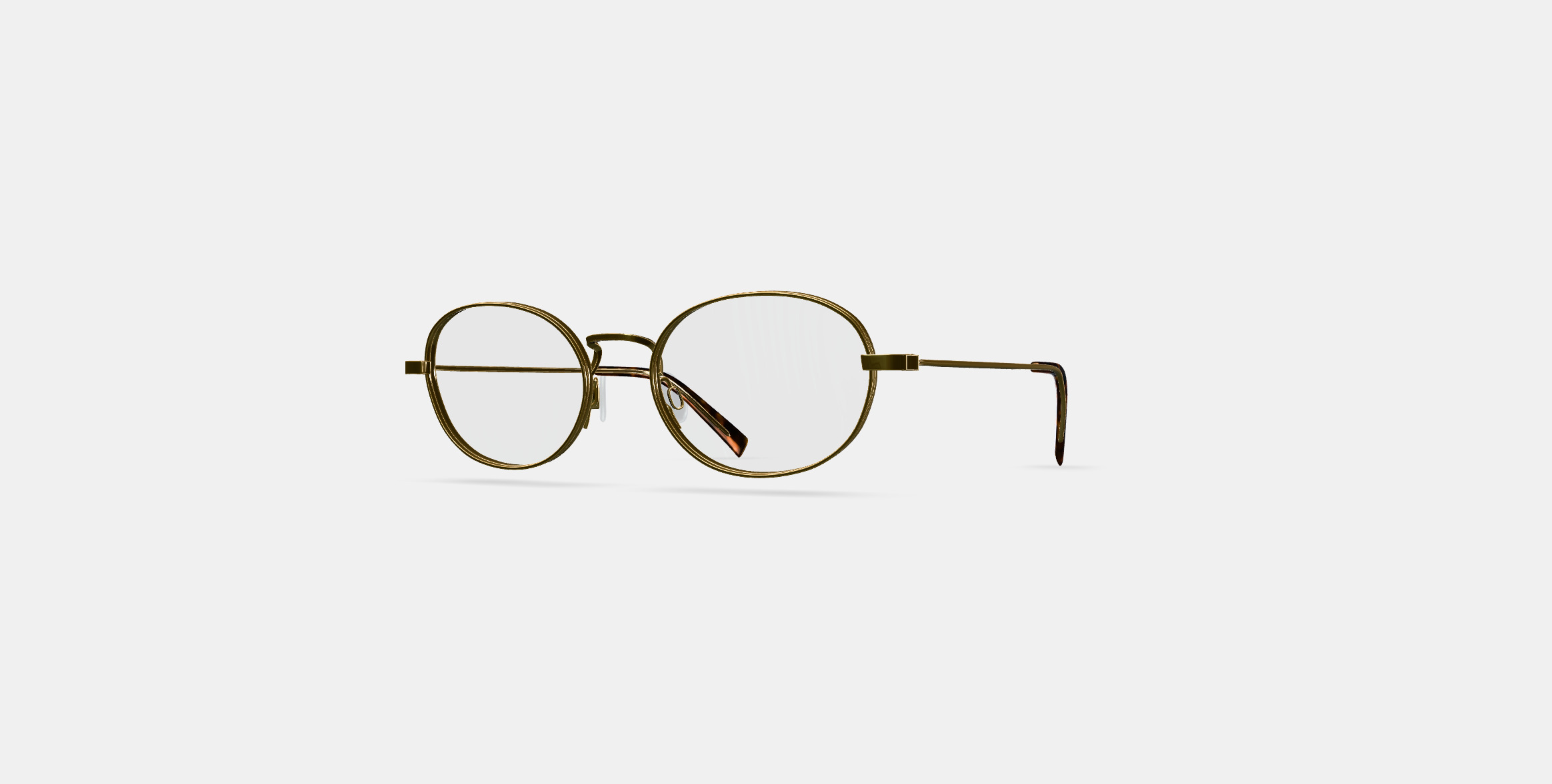 Albie Eyeglasses in Polished Gold 3D model_12