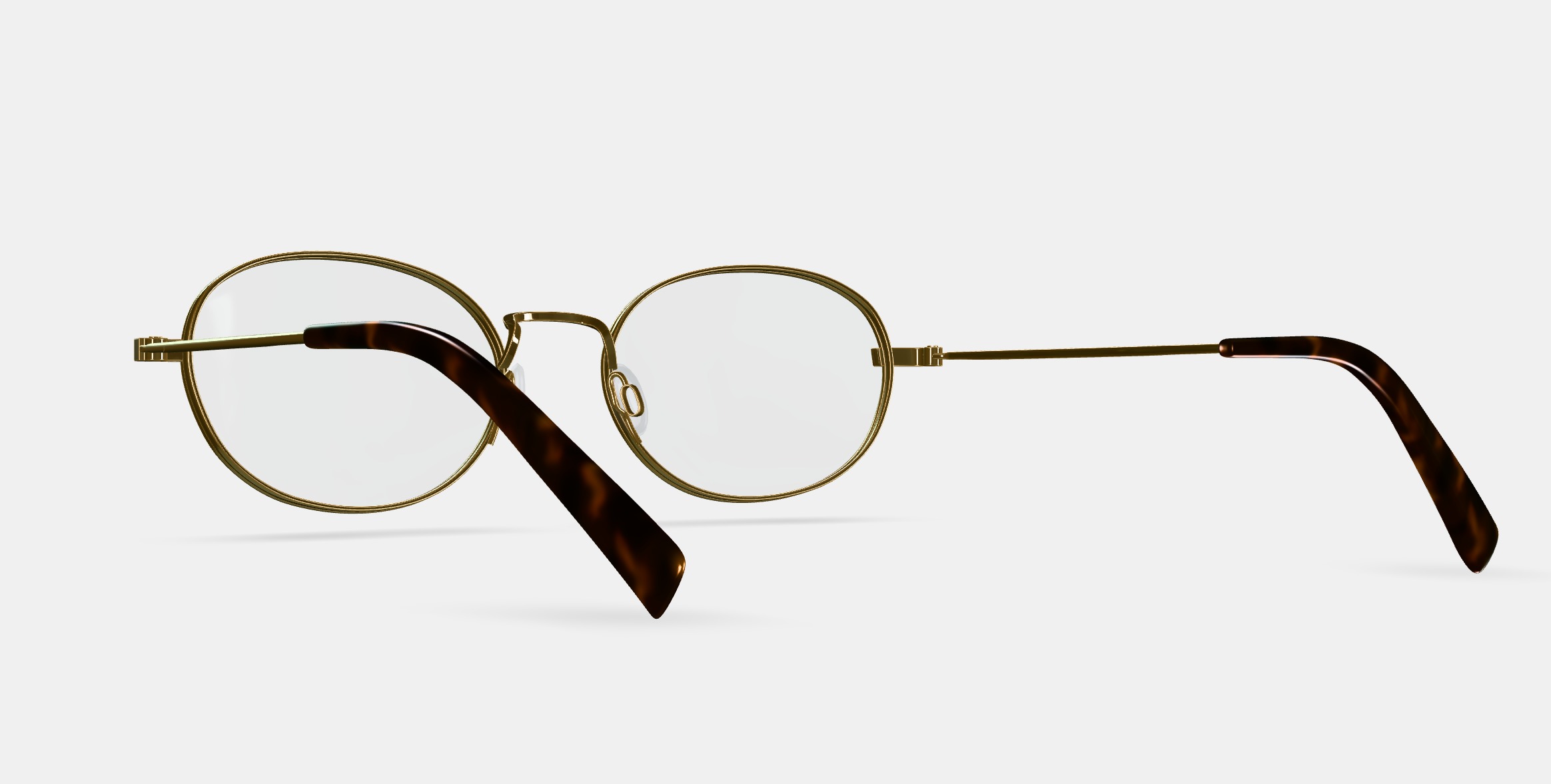 Albie Eyeglasses in Polished Gold 3D model_3