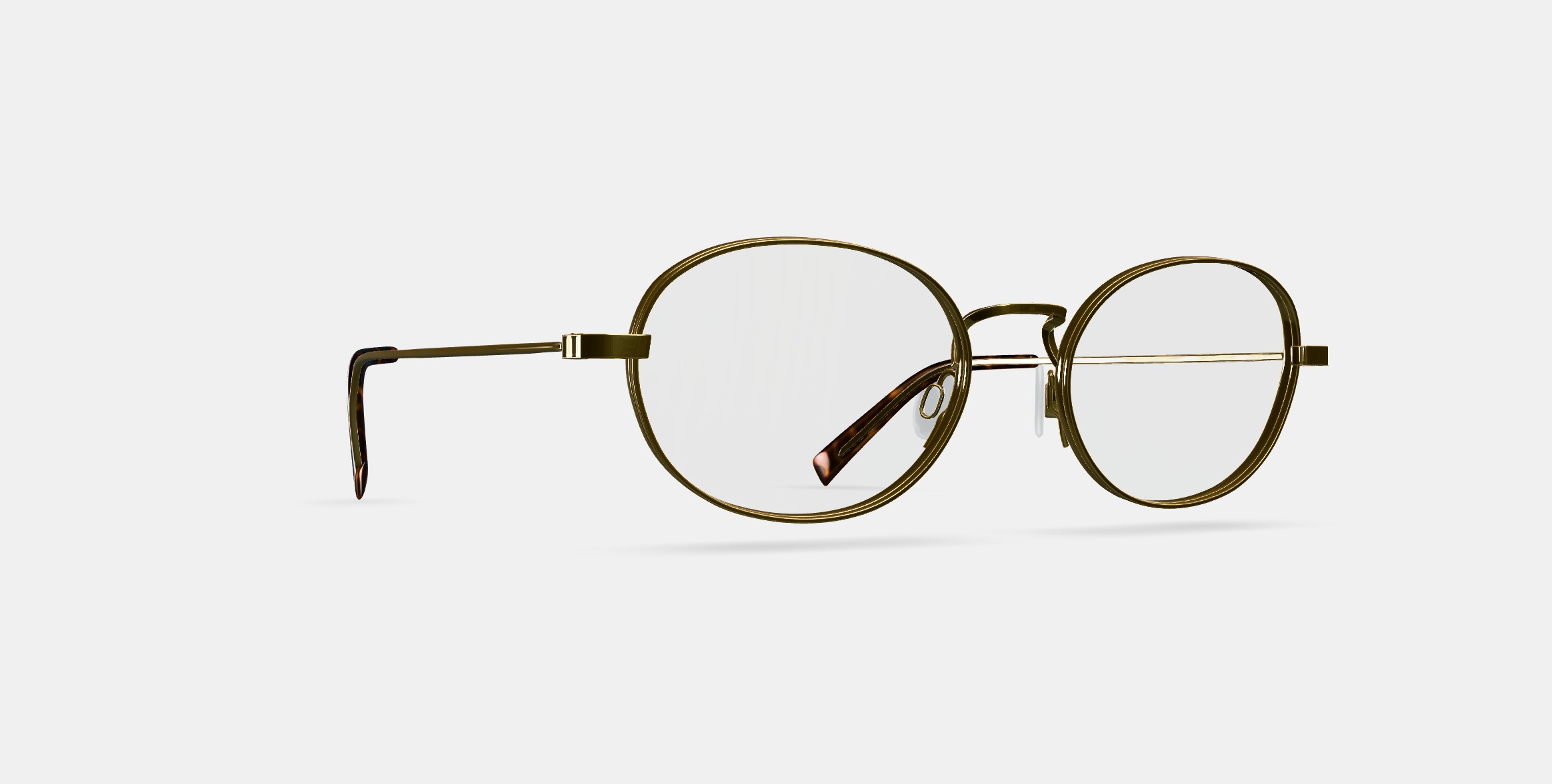 Albie Eyeglasses in Polished Gold 3D model_9