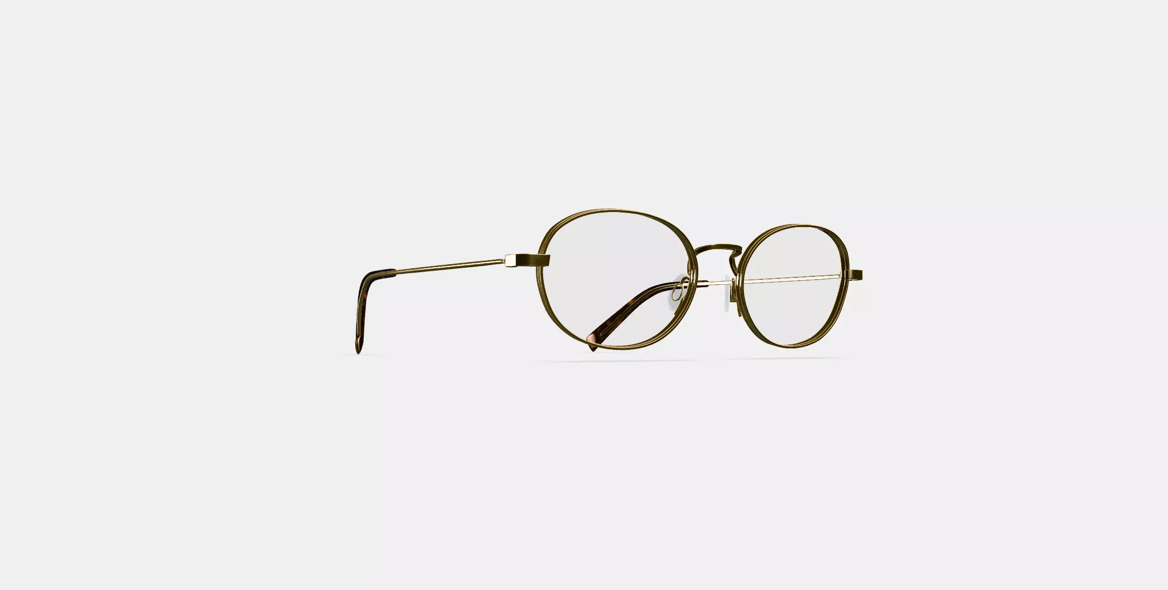 Albie Eyeglasses in Polished Gold 3D model_0