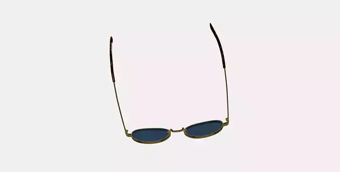 Albie Sunglasses in Polished Gold 3D model