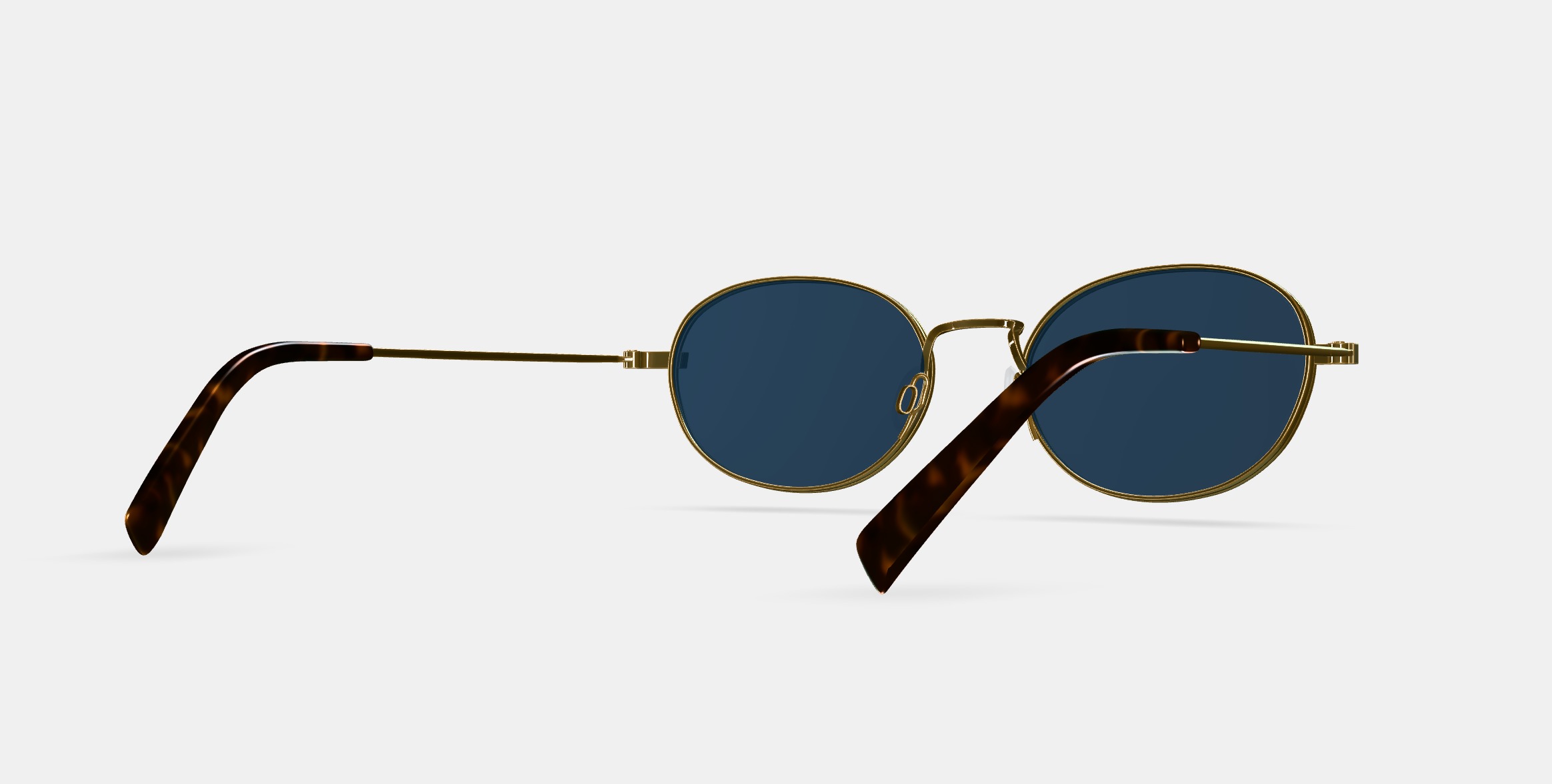 Albie Sunglasses in Polished Gold 3D model_7
