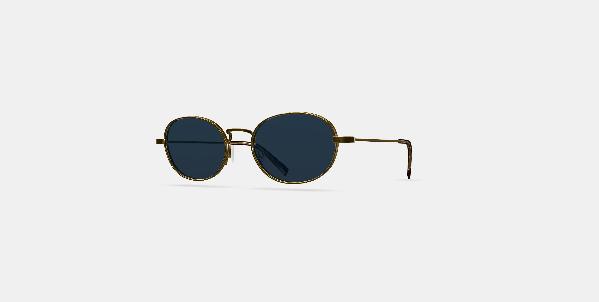 Albie Sunglasses in Polished Gold 3D model_12