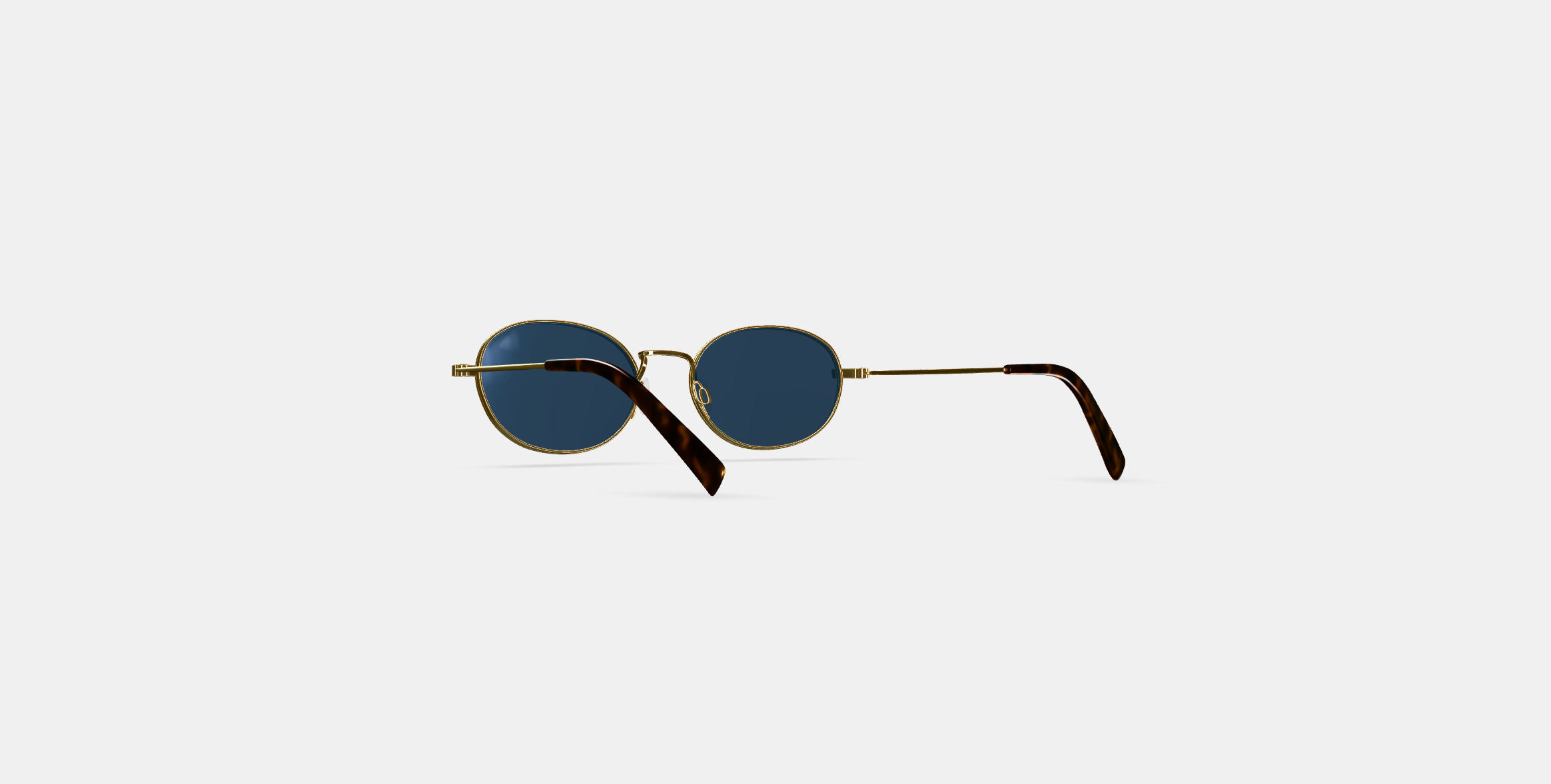 Albie Sunglasses in Polished Gold 3D model_16