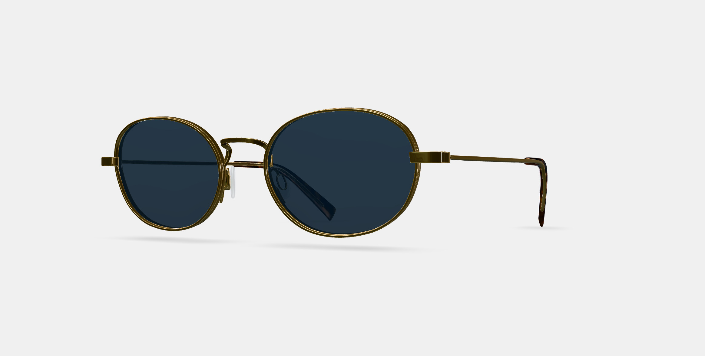 Albie Sunglasses in Polished Gold 3D model_13