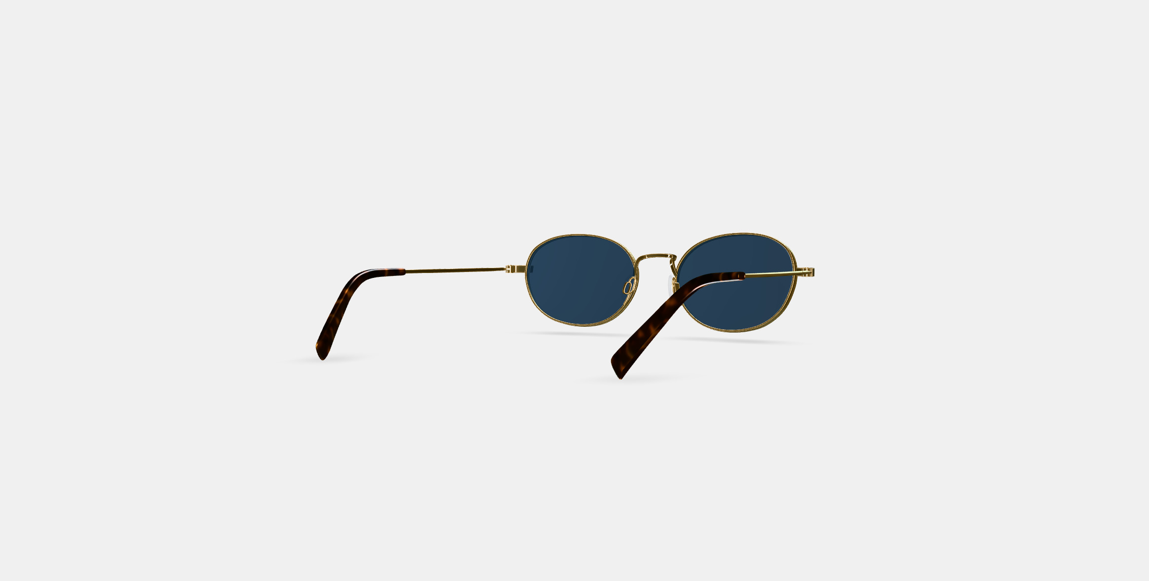 Albie Sunglasses in Polished Gold 3D model_4