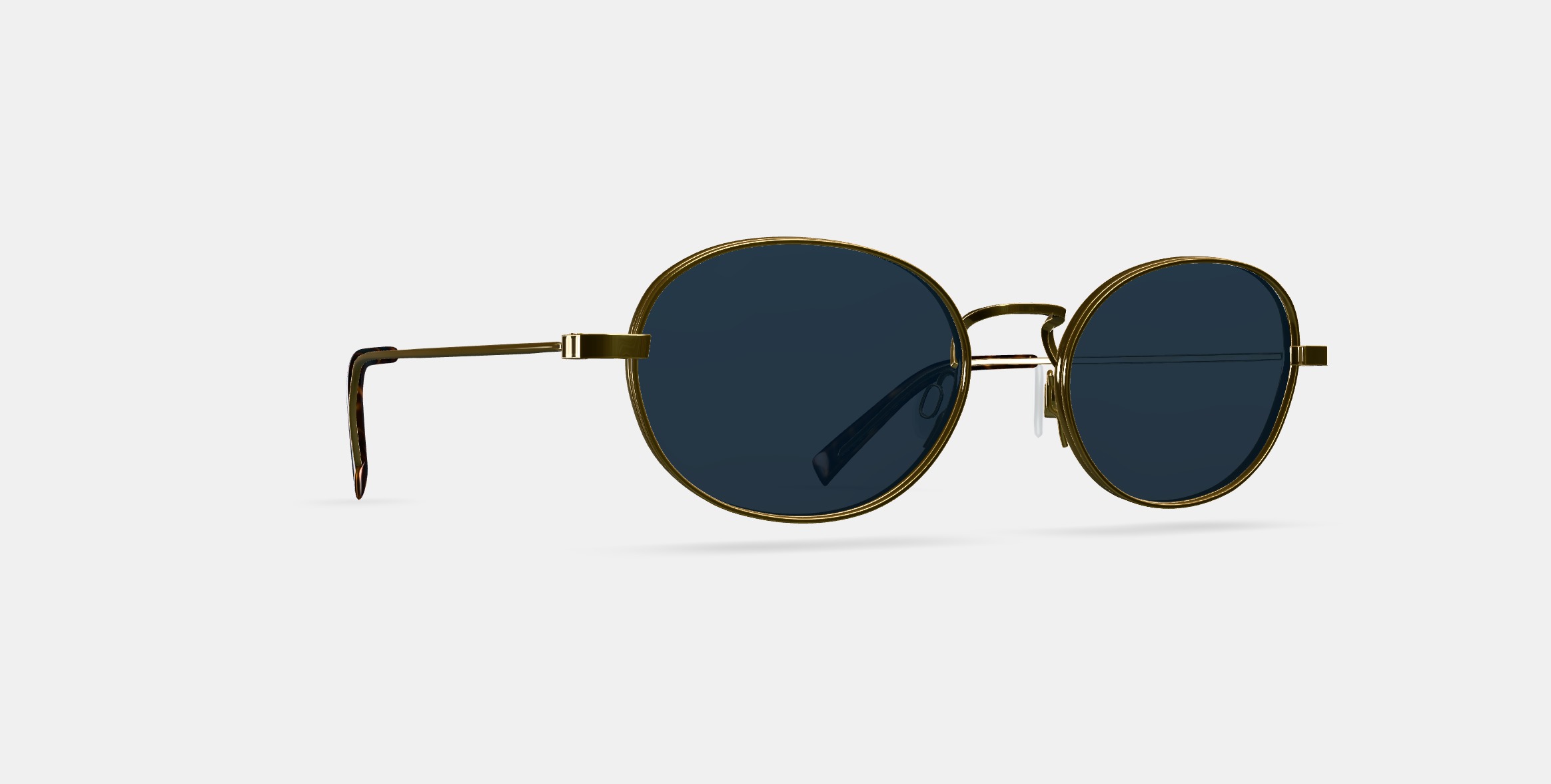 Albie Sunglasses in Polished Gold 3D model_9