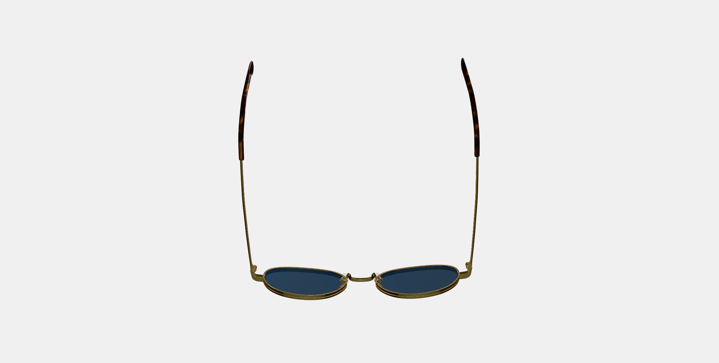 Albie Sunglasses in Polished Gold 3D model_6