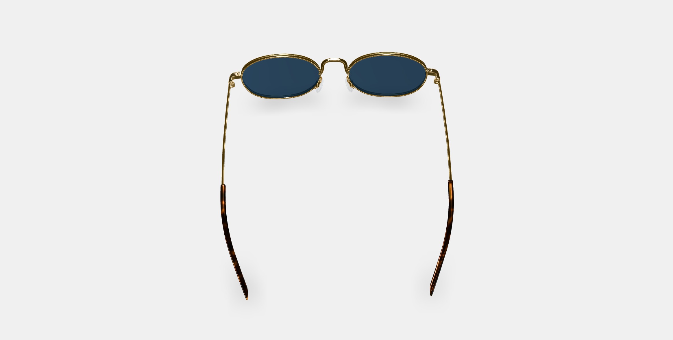 Albie Sunglasses in Polished Gold 3D model_2