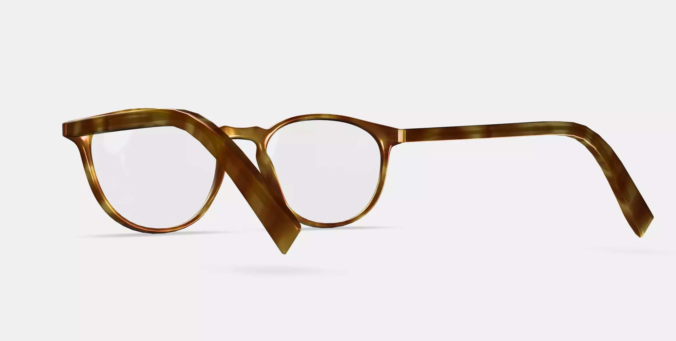 Butler Eyeglasses in Butterscotch Tortoise 3D model_0