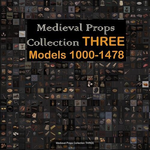 Medieval Props Collection ONE TWO THREE 3D Model Pack 5