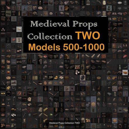 Medieval Props Collection ONE TWO THREE 3D Model Pack 4